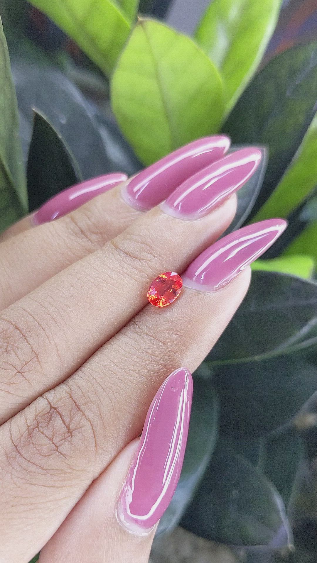 0.82 Ct. Reddish Orange Sapphire from Ceylon (Sri Lanka) Size Video