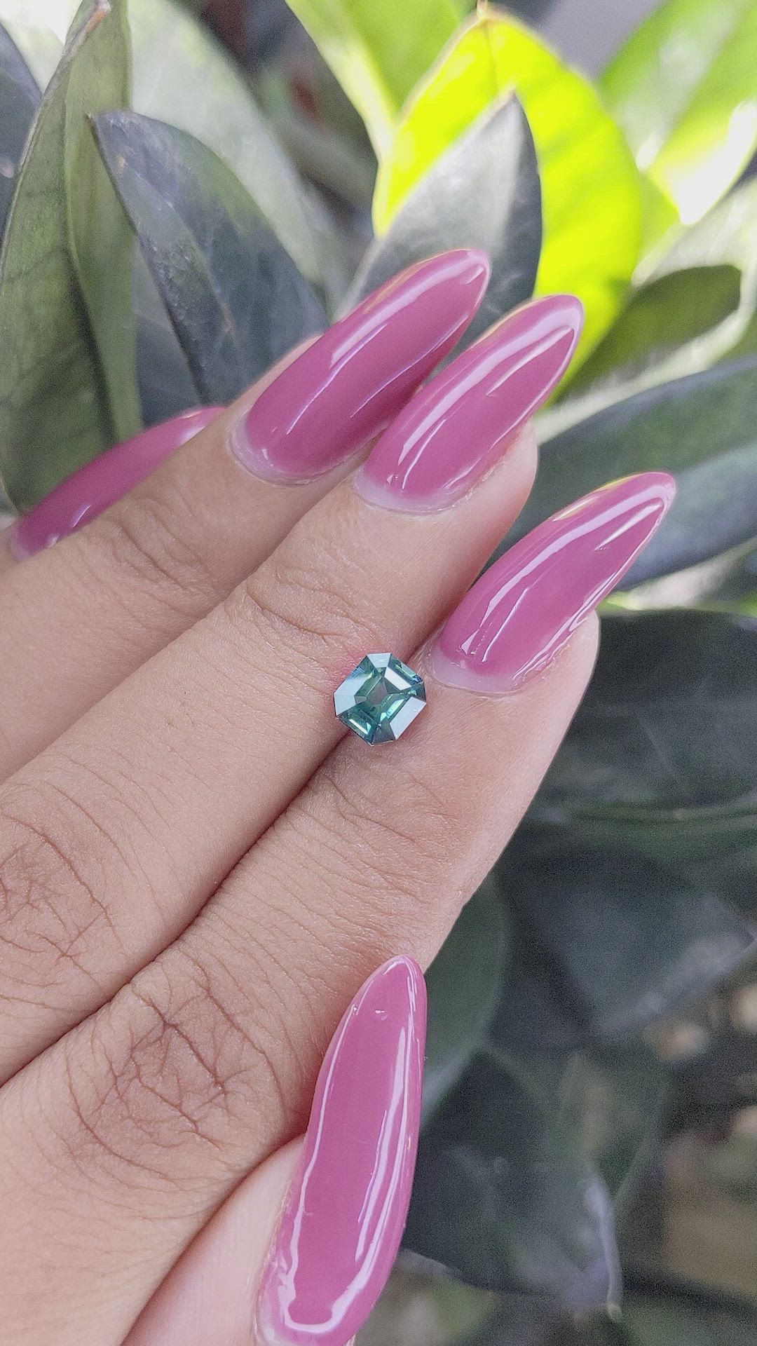 1.04 Ct. Bluish Green Sapphire from Madagascar Size Video