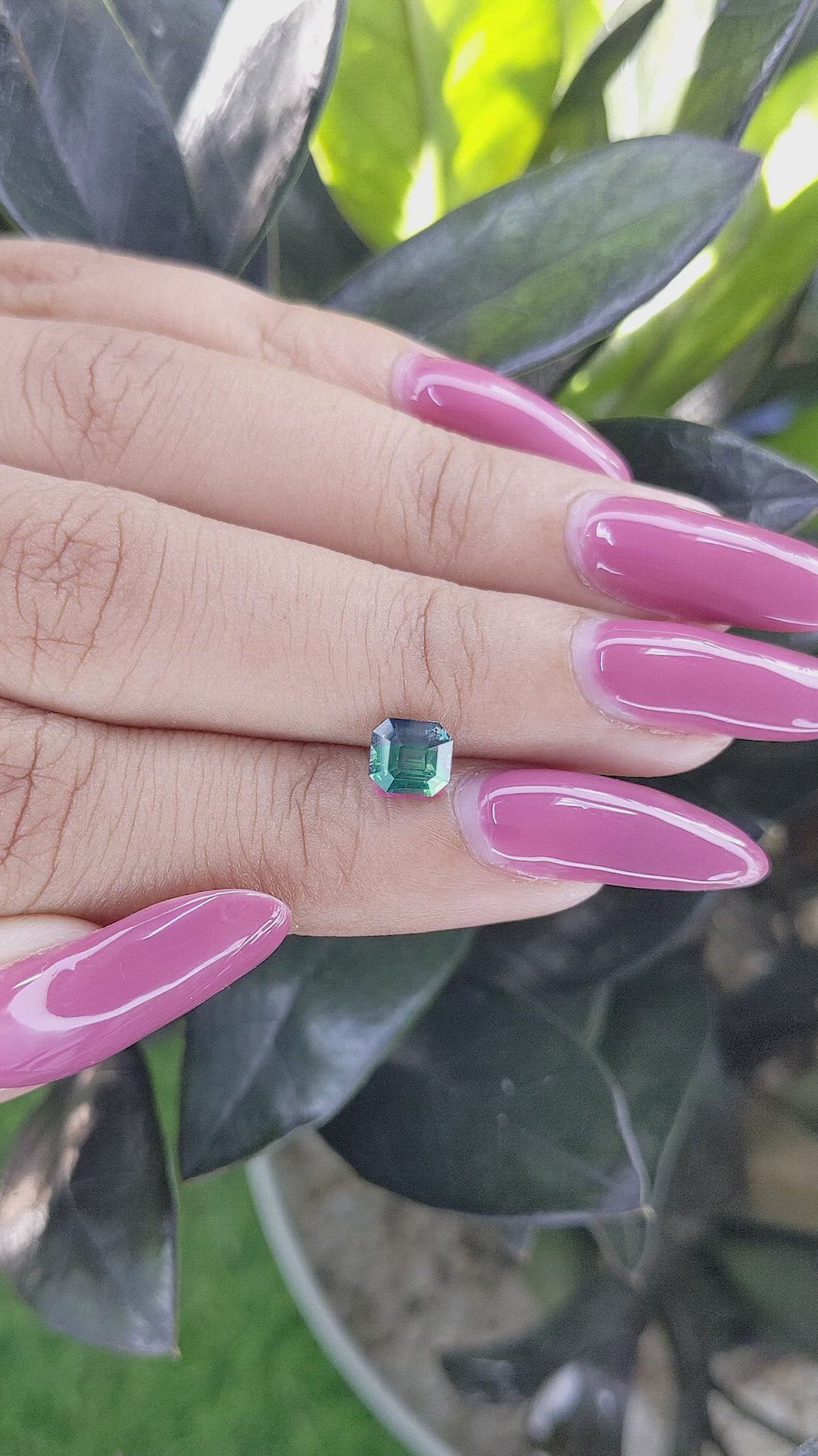 1.04 Ct. Bluish Green Sapphire from Madagascar Size Video