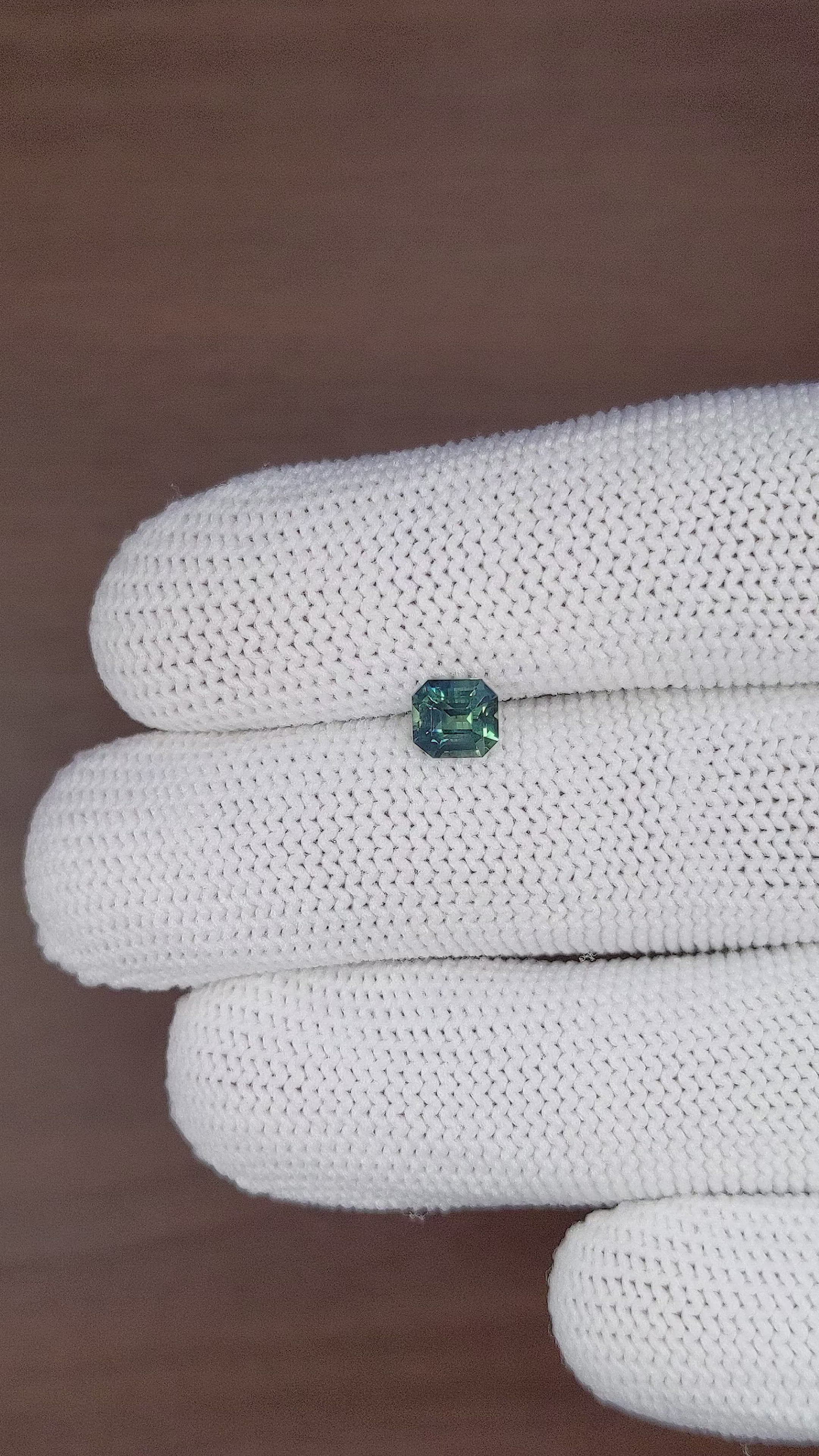 1.04 Ct. Bluish Green Sapphire from Madagascar Size Video
