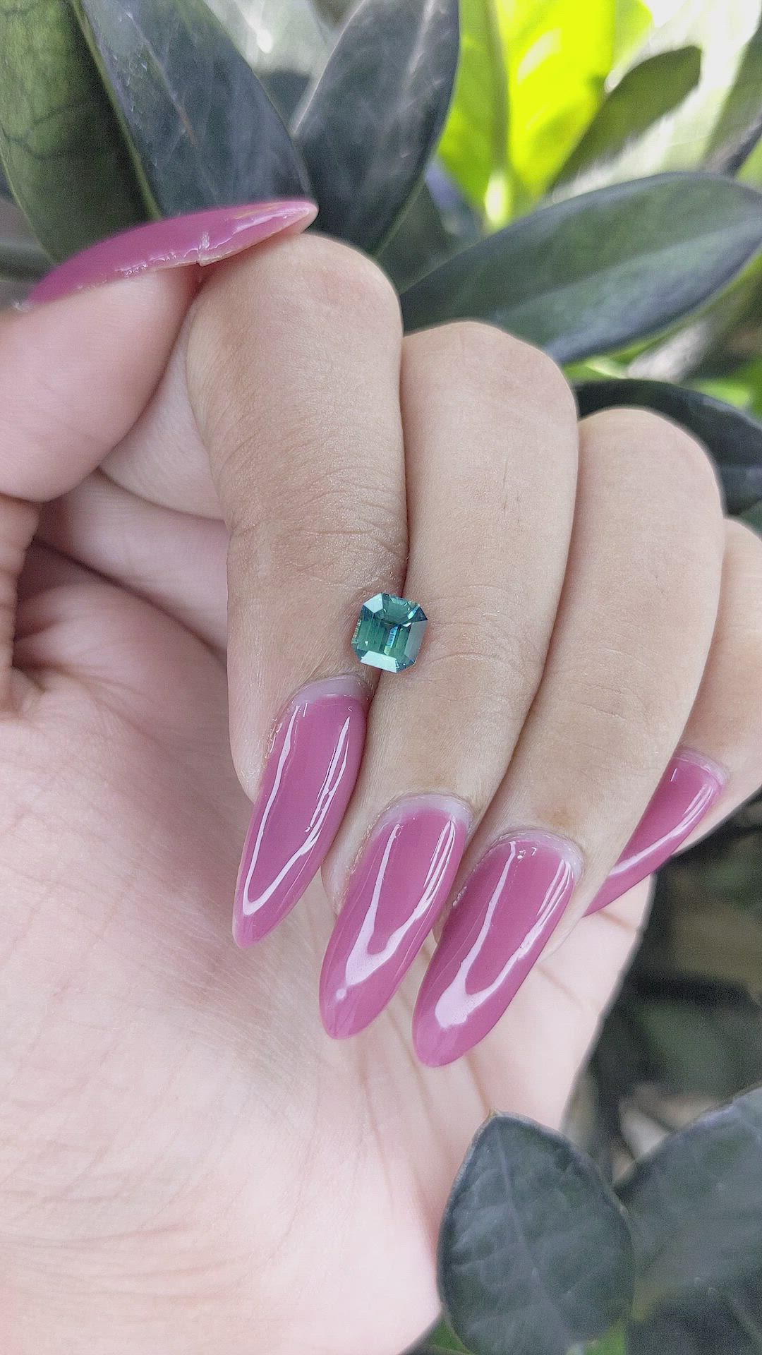 1.04 Ct. Bluish Green Sapphire from Madagascar Size Video