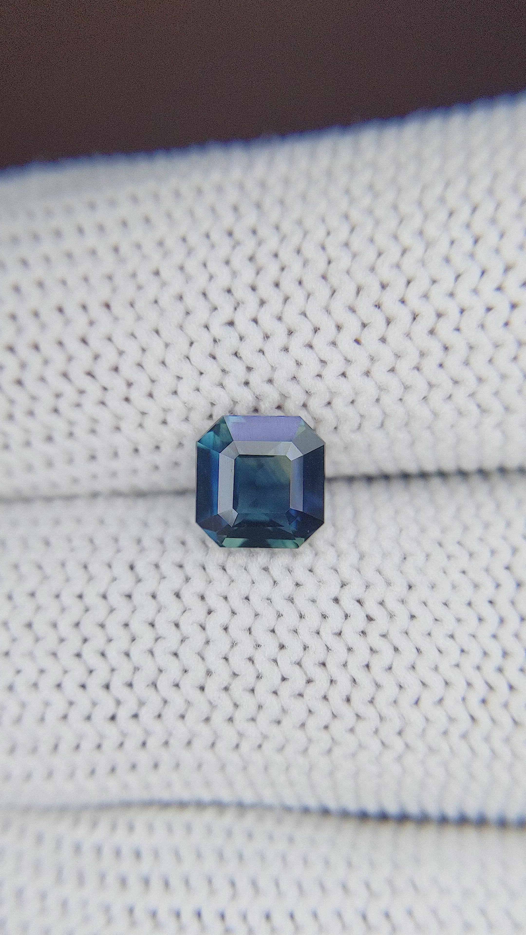 1.49 Ct. Greenish Blue Sapphire from Madagascar Size Video