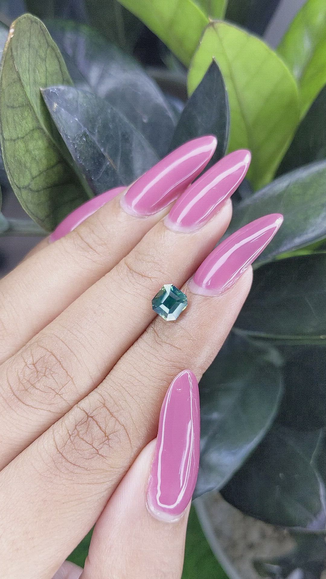 1.51 Ct. Bluish Green Sapphire from Madagascar Size Video