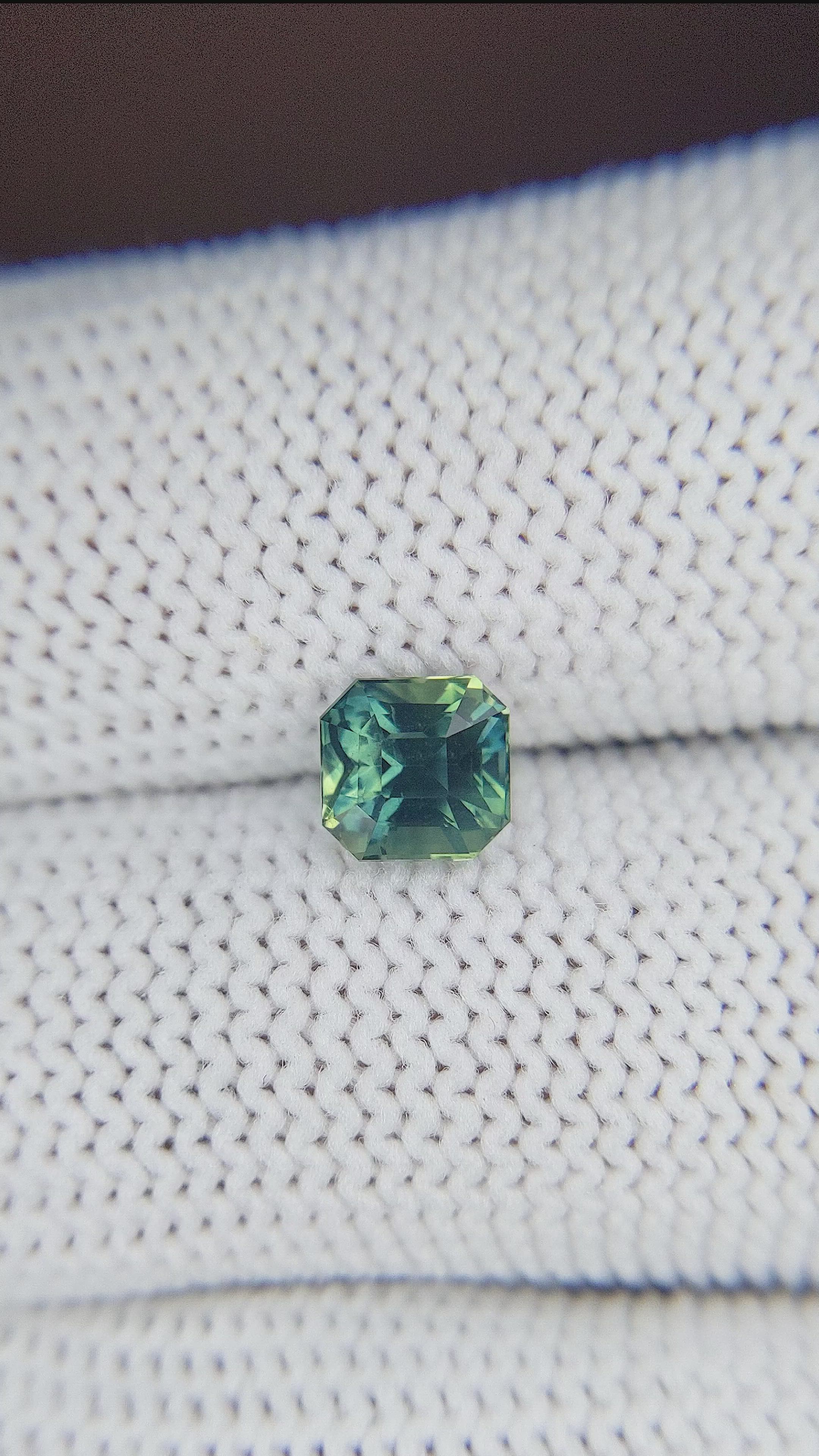 1.51 Ct. Bluish Green Sapphire from Madagascar Size Video