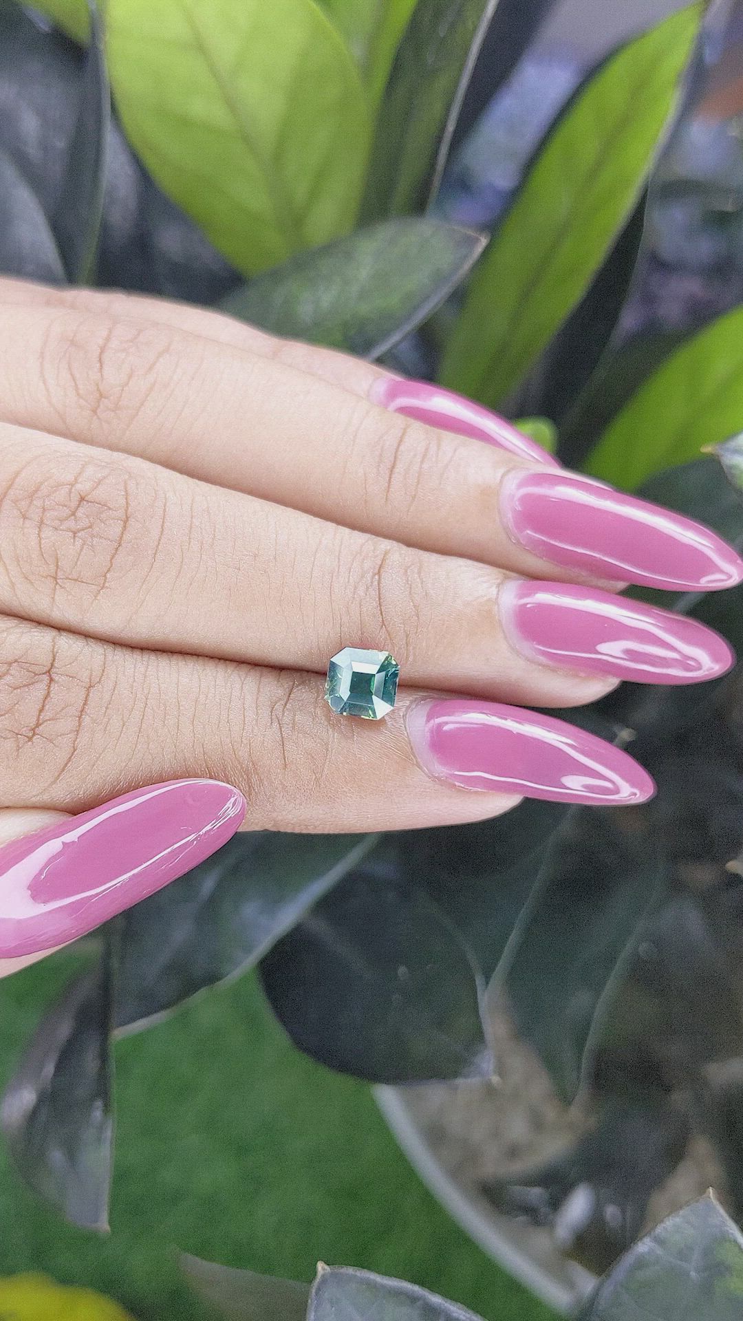 1.51 Ct. Bluish Green Sapphire from Madagascar Size Video