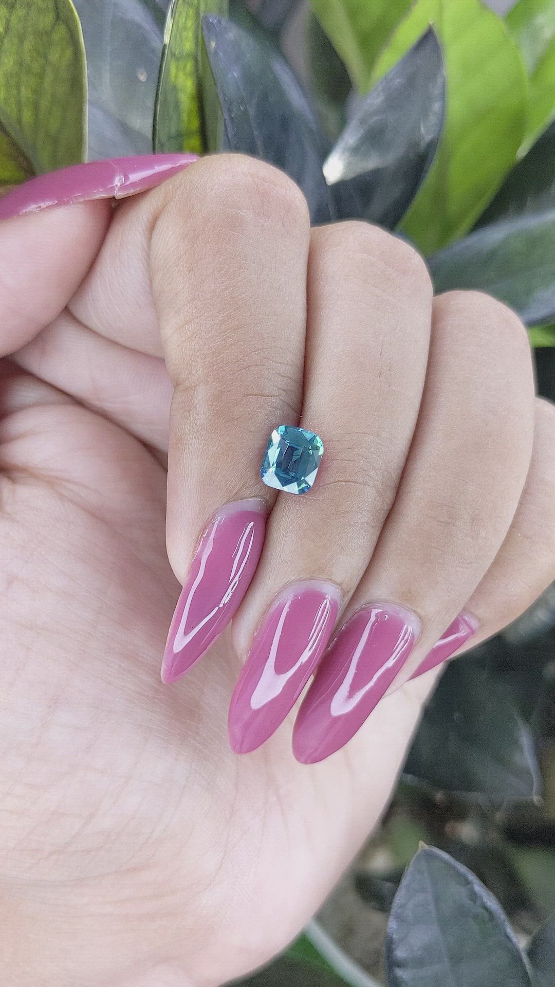 1.51 Ct. Greenish Blue Sapphire from Madagascar Size Video