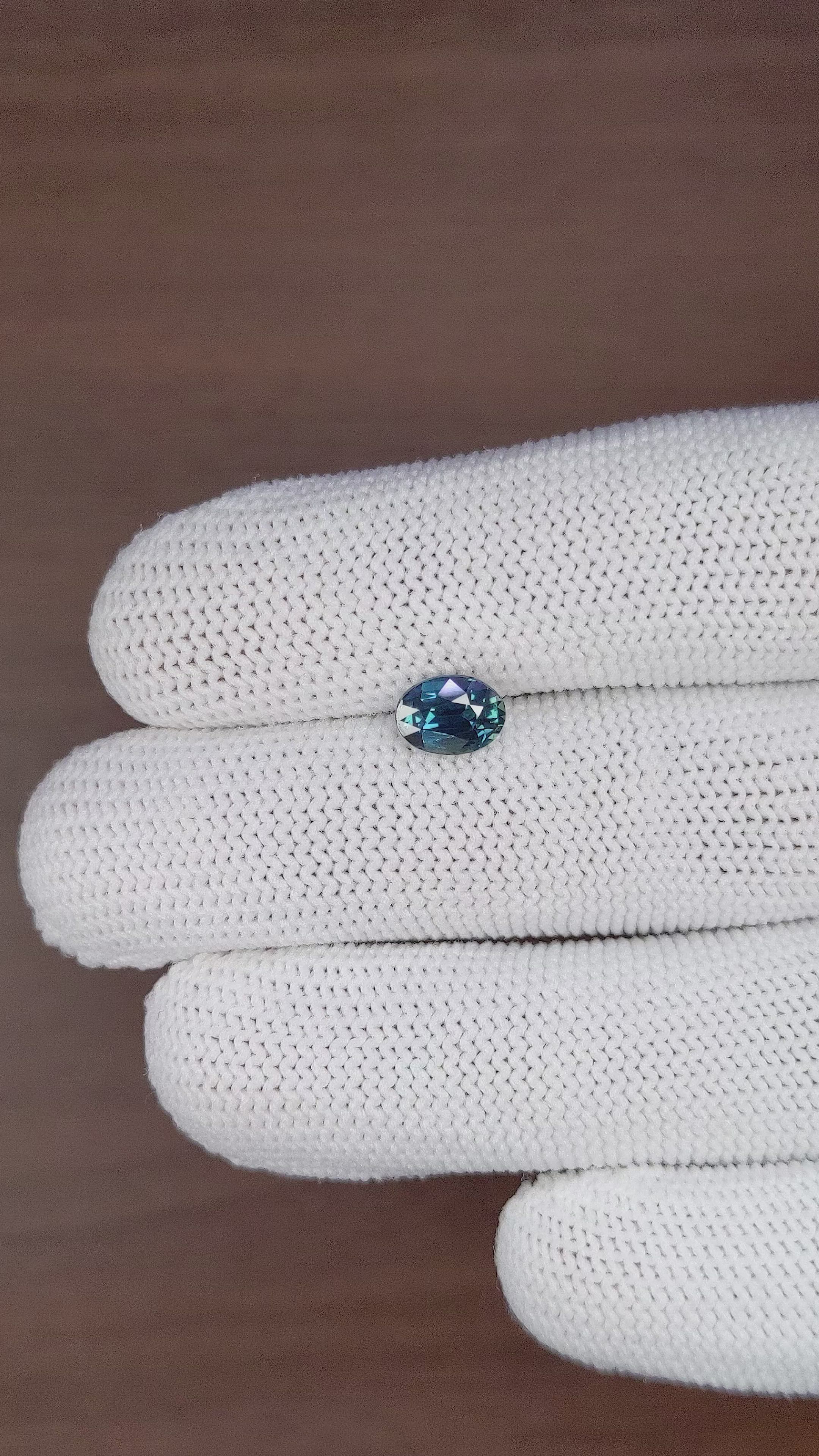 1.57 Ct. Greenish Blue Sapphire from Madagascar Size Video