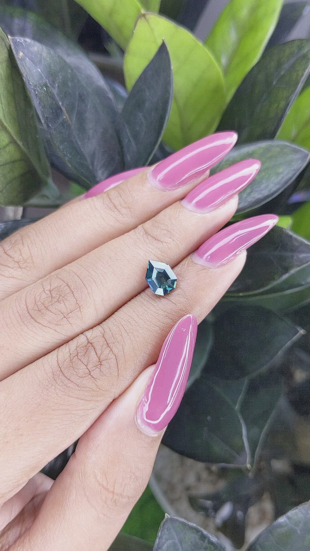 1.69 Ct. Bluish Green Sapphire from Madagascar Size Video