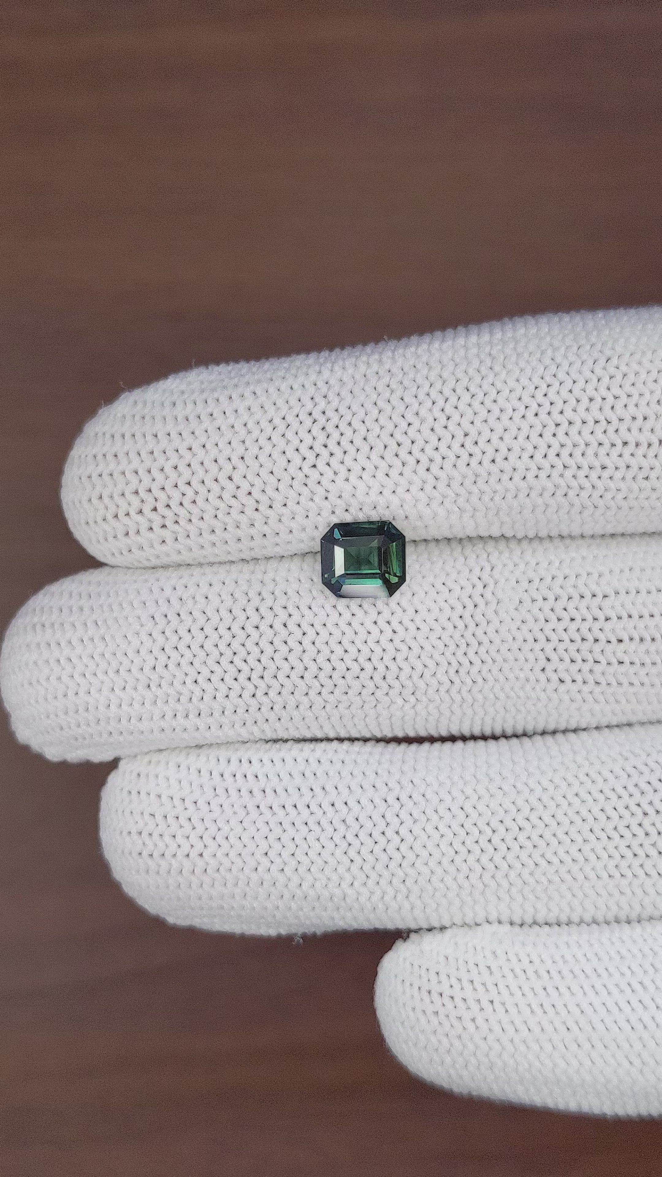 2.02 Ct. Bluish Green Sapphire from Madagascar Size Video