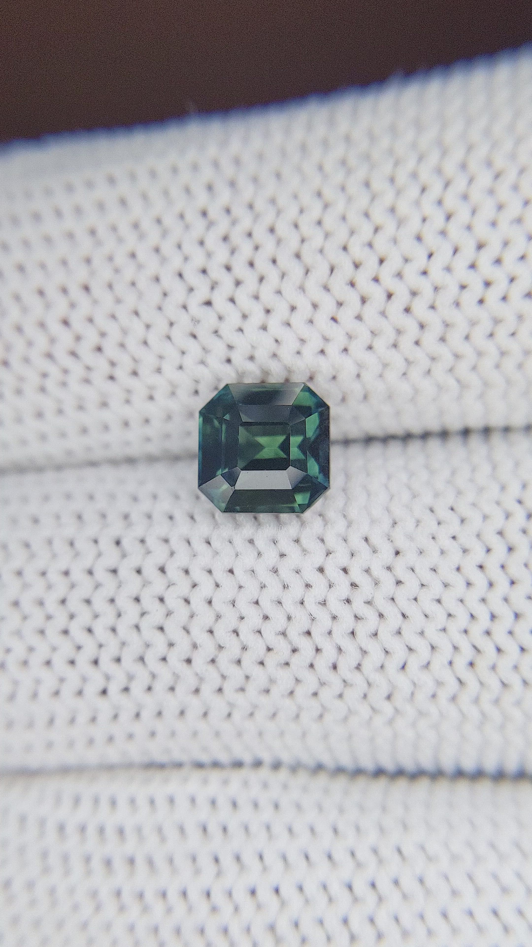 2.07 Ct. Bluish Green Sapphire from Madagascar Size Video