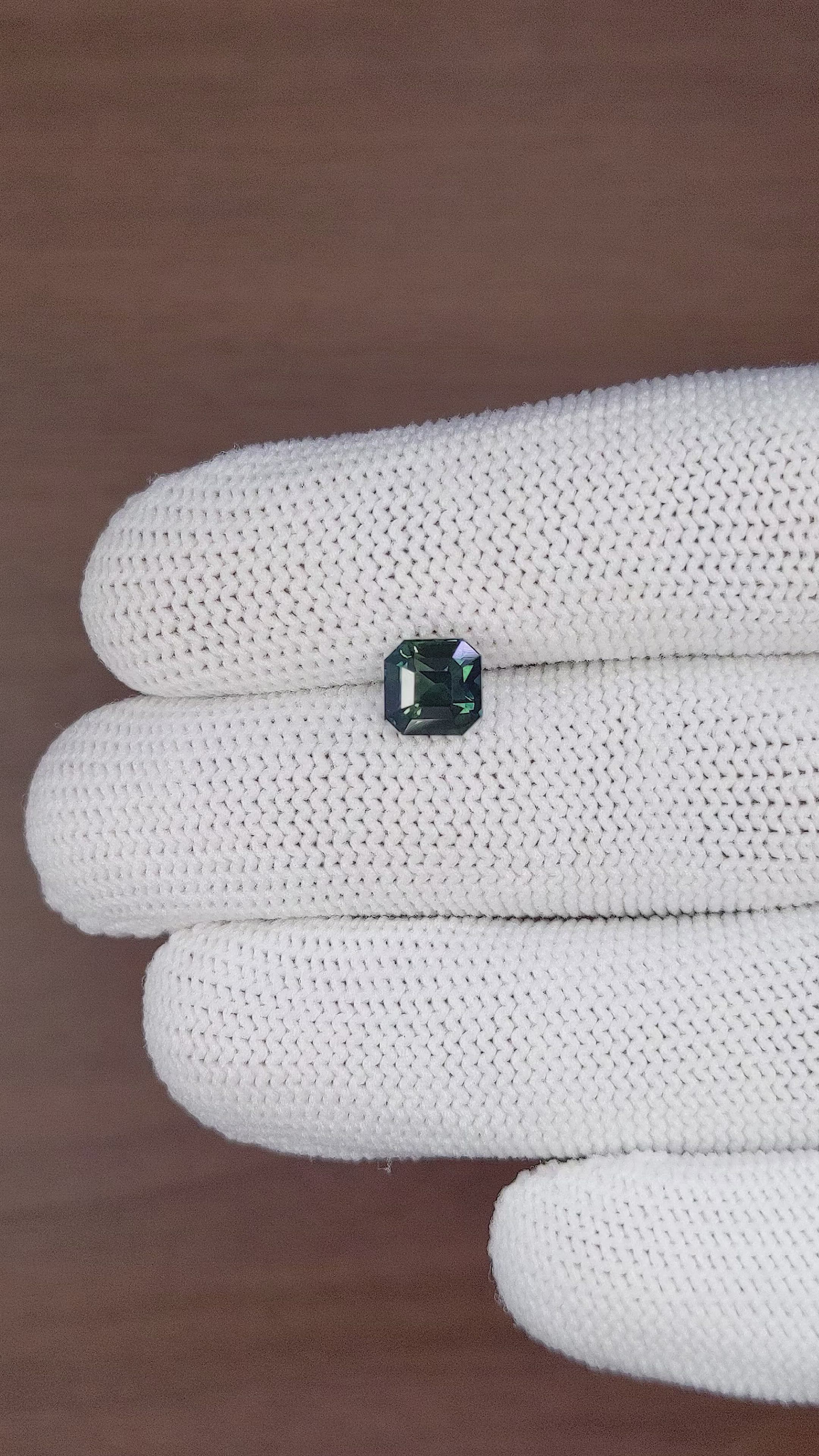 2.07 Ct. Bluish Green Sapphire from Madagascar Size Video