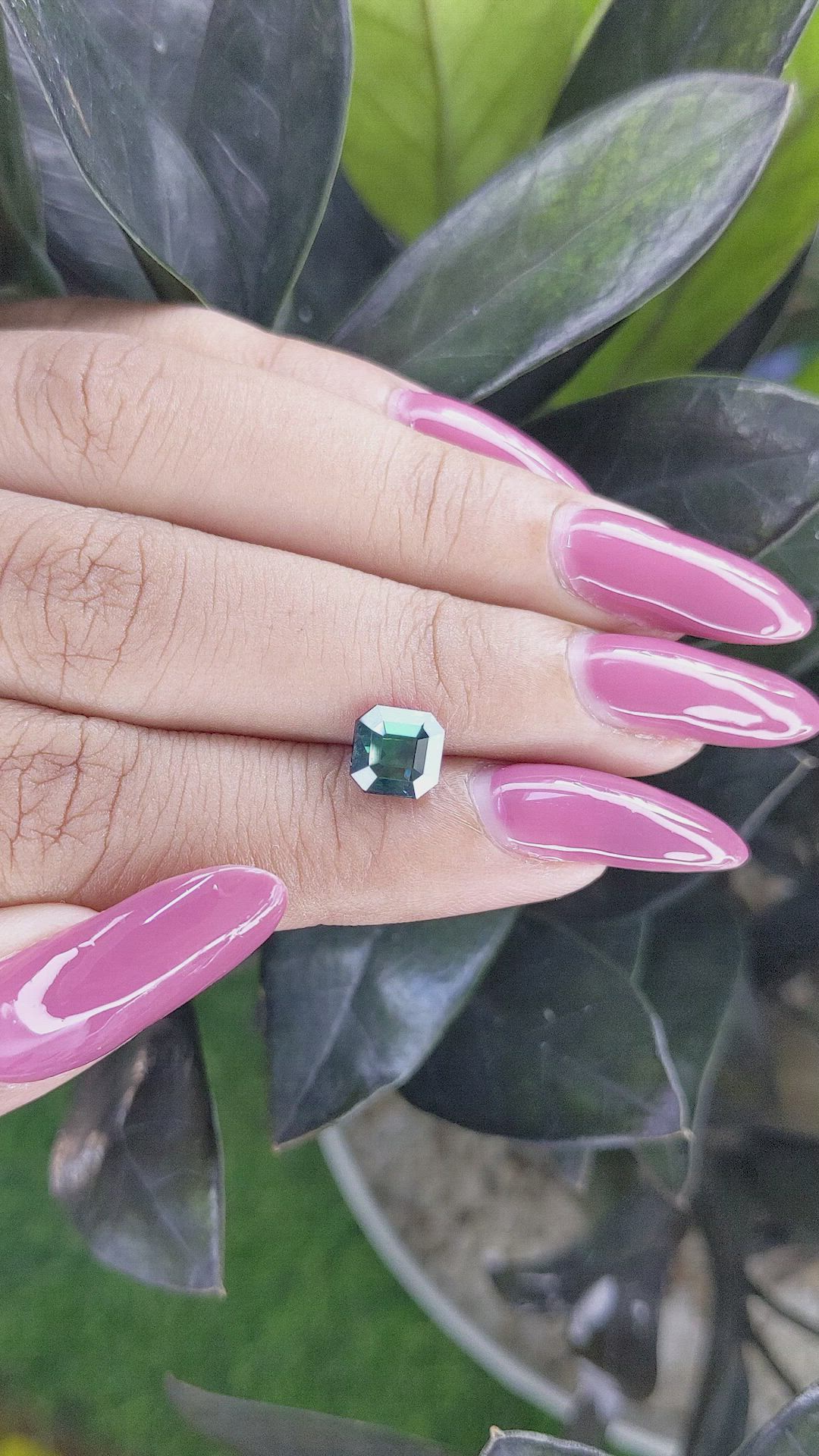 2.07 Ct. Bluish Green Sapphire from Madagascar Size Video