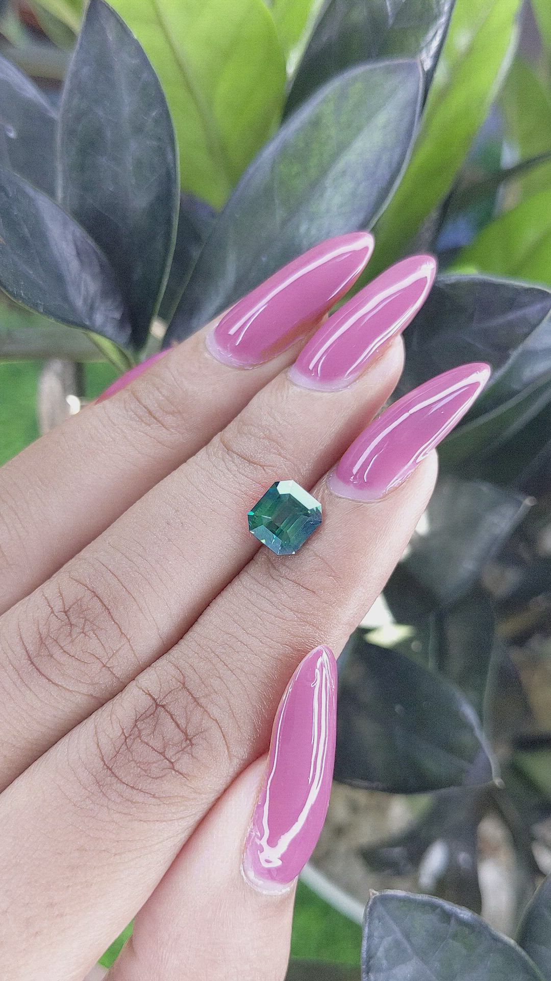 2.10 Ct. Bluish Green Sapphire from Madagascar Size Video