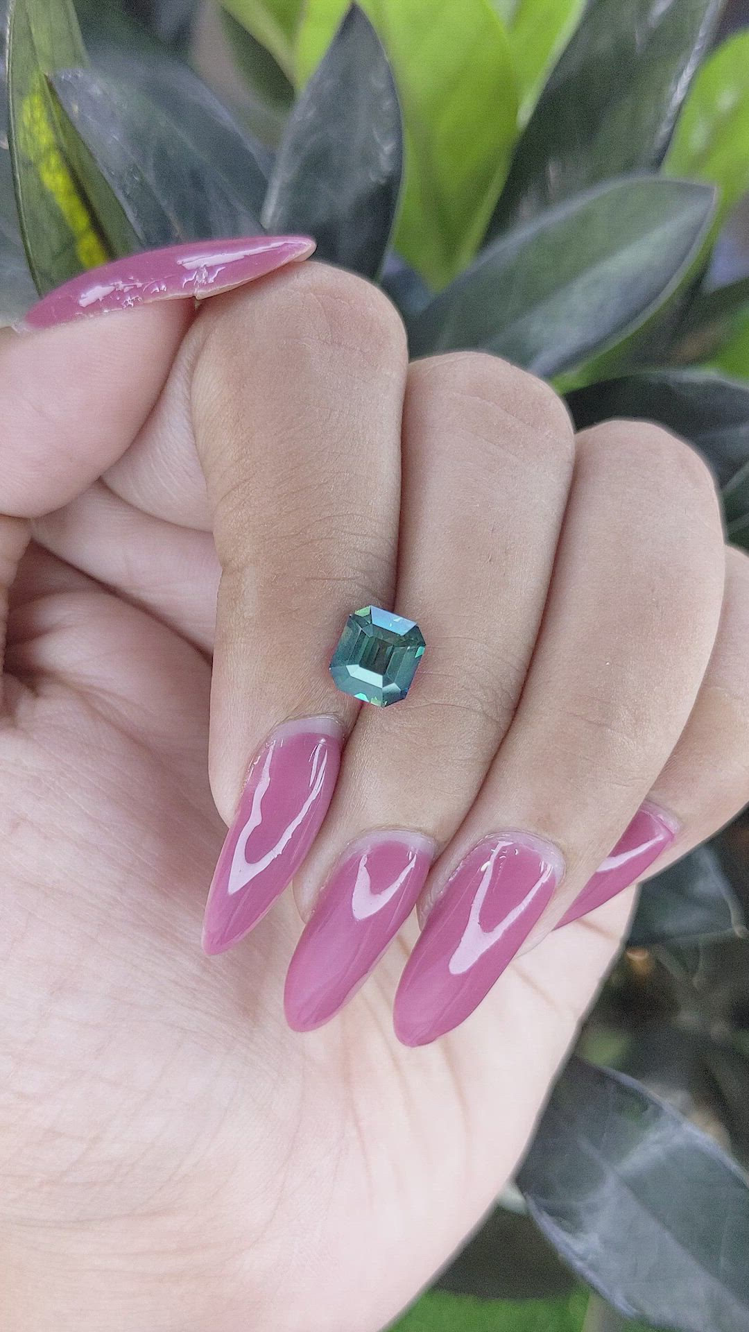 2.10 Ct. Bluish Green Sapphire from Madagascar Size Video