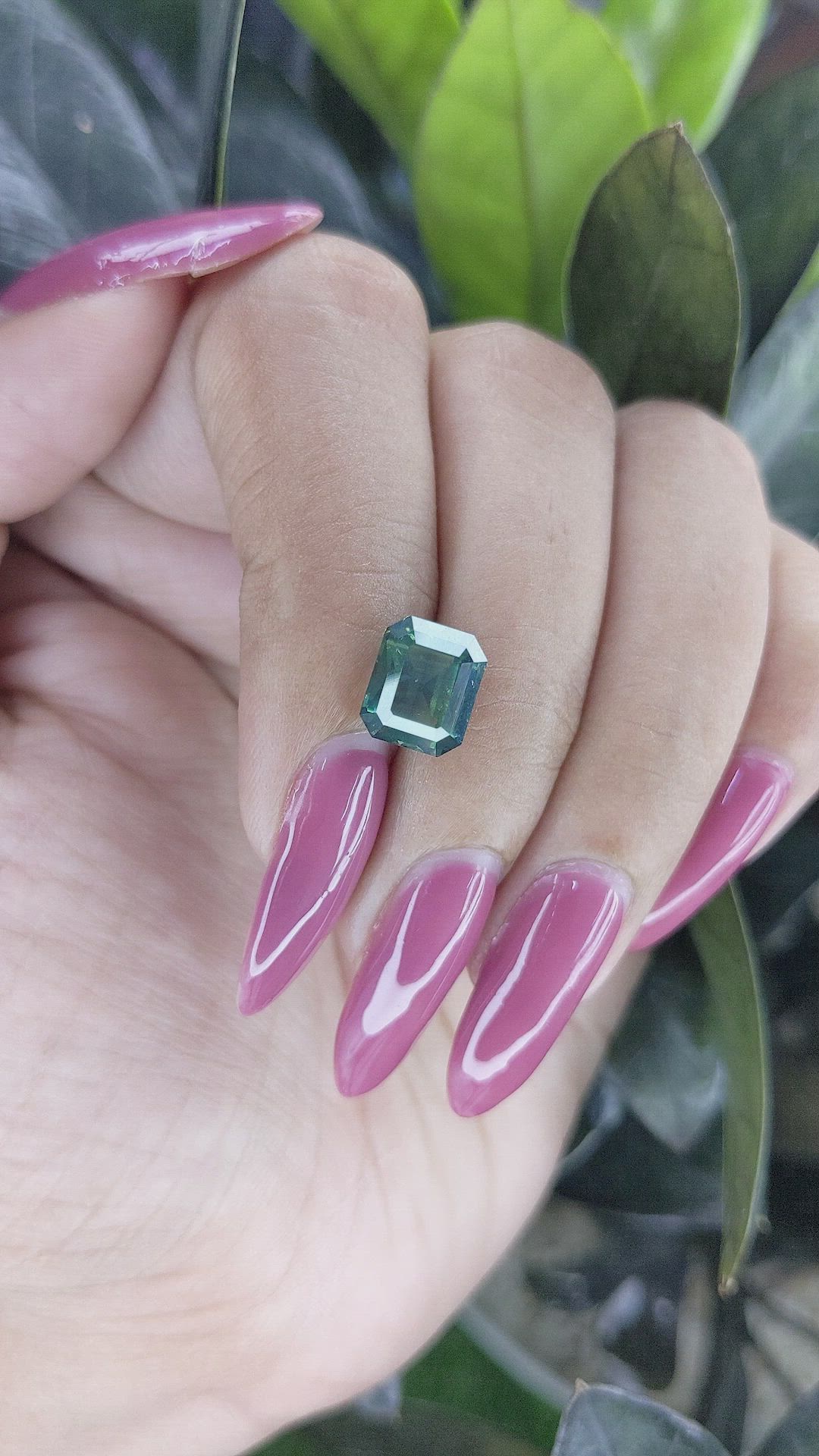 4.06 Ct. Bluish Green Sapphire from Madagascar Size Video