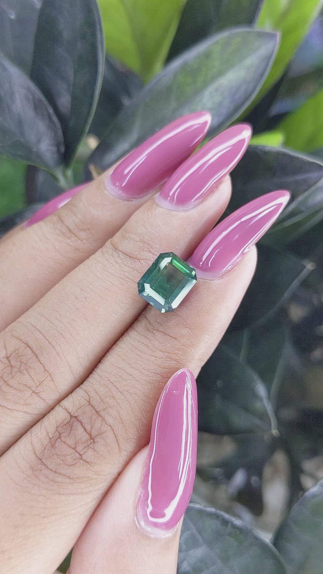 4.06 Ct. Bluish Green Sapphire from Madagascar Size Video