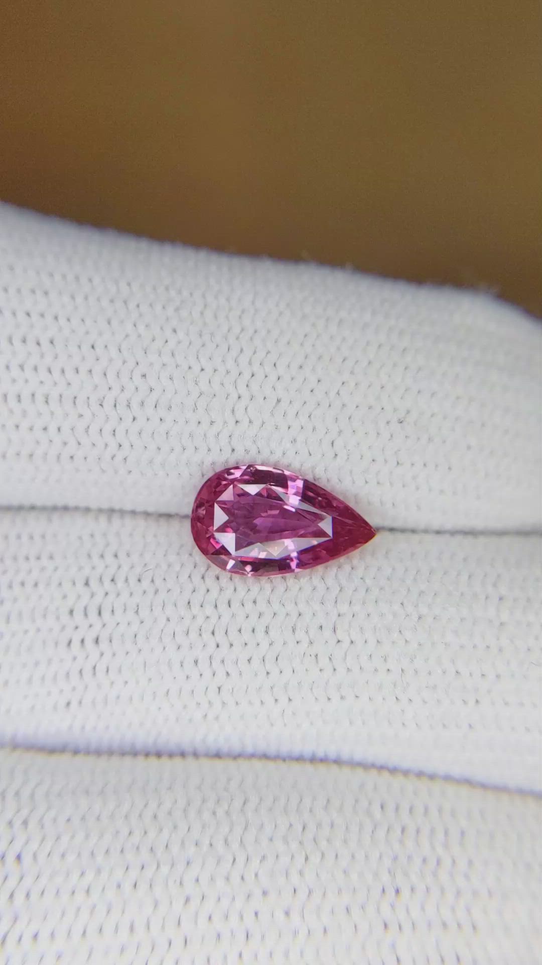 1.77 Ct. Reddish Pink Sapphire from Ceylon (Sri Lanka) Size Video