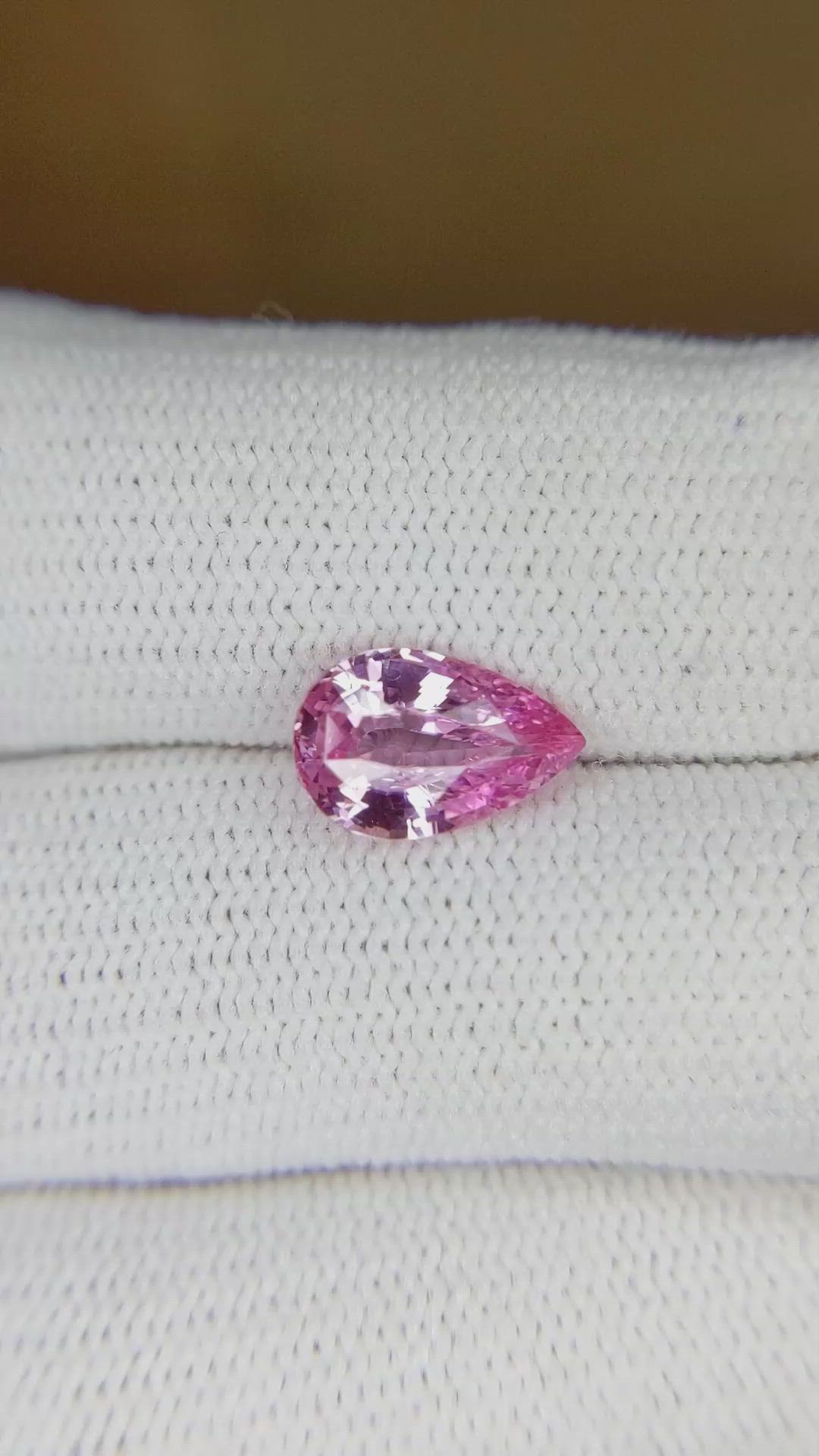 2.03 Ct. Pink Sapphire from Ceylon (Sri Lanka) Size Video