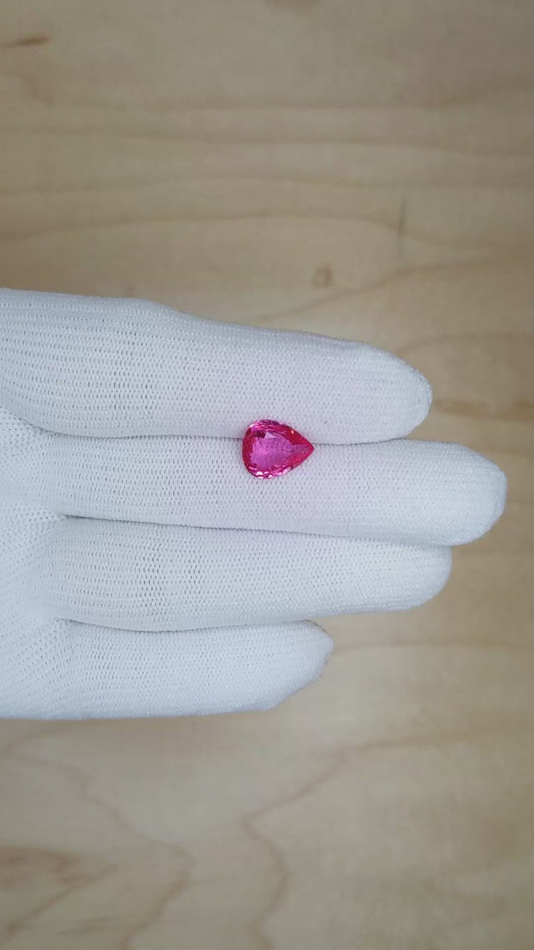 3.00 Ct. Reddish Pink Sapphire from Ceylon (Sri Lanka) Size Video