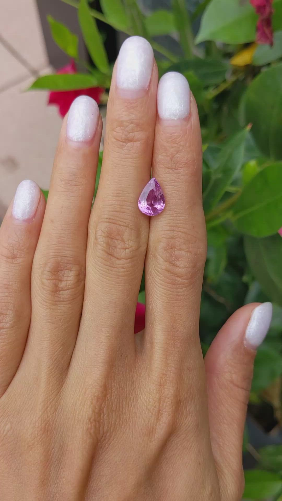 3.05 Ct. Pink Sapphire from Ceylon (Sri Lanka) Size Video
