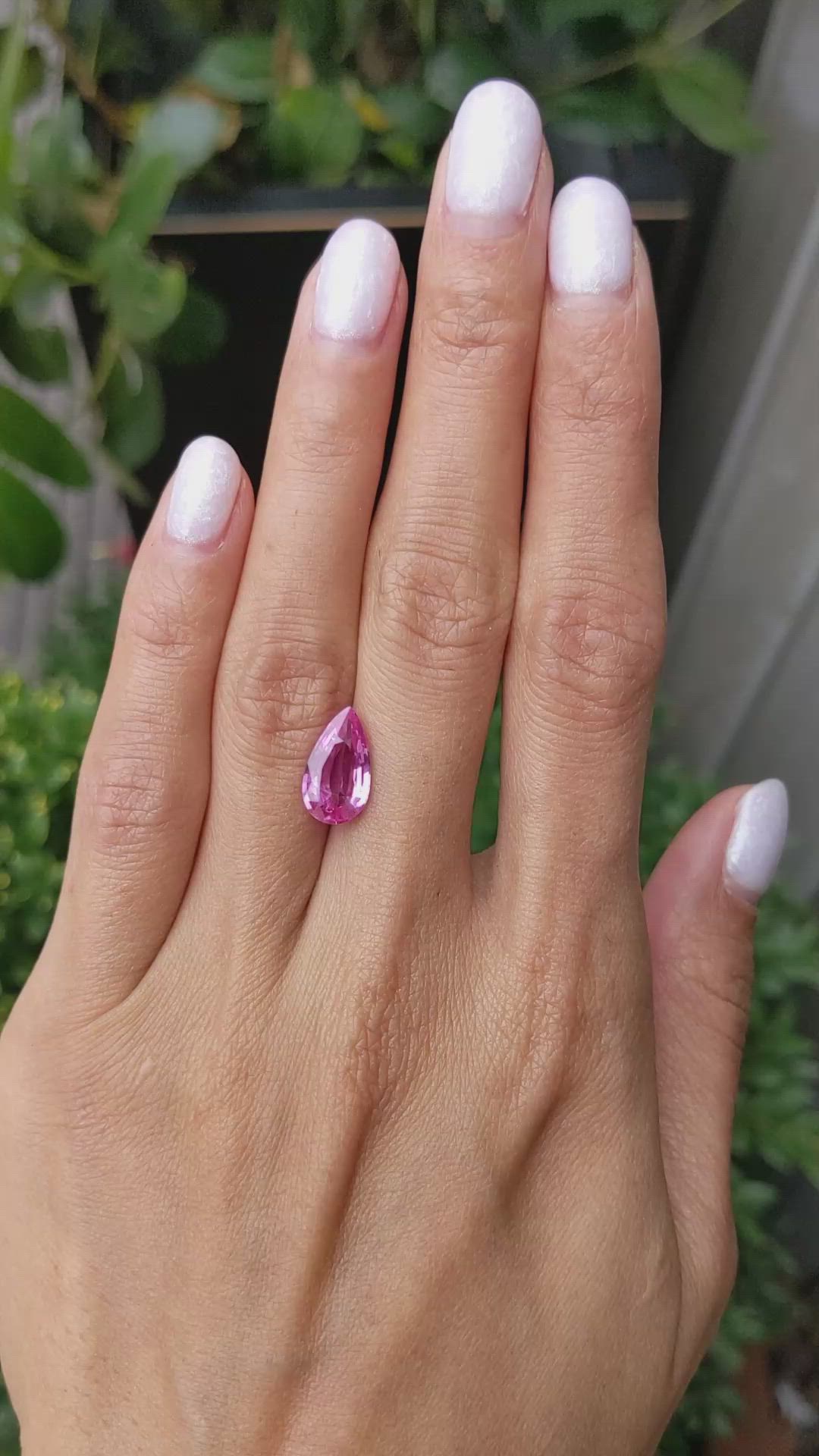 3.14 Ct. Pink Sapphire from Ceylon (Sri Lanka) Size Video