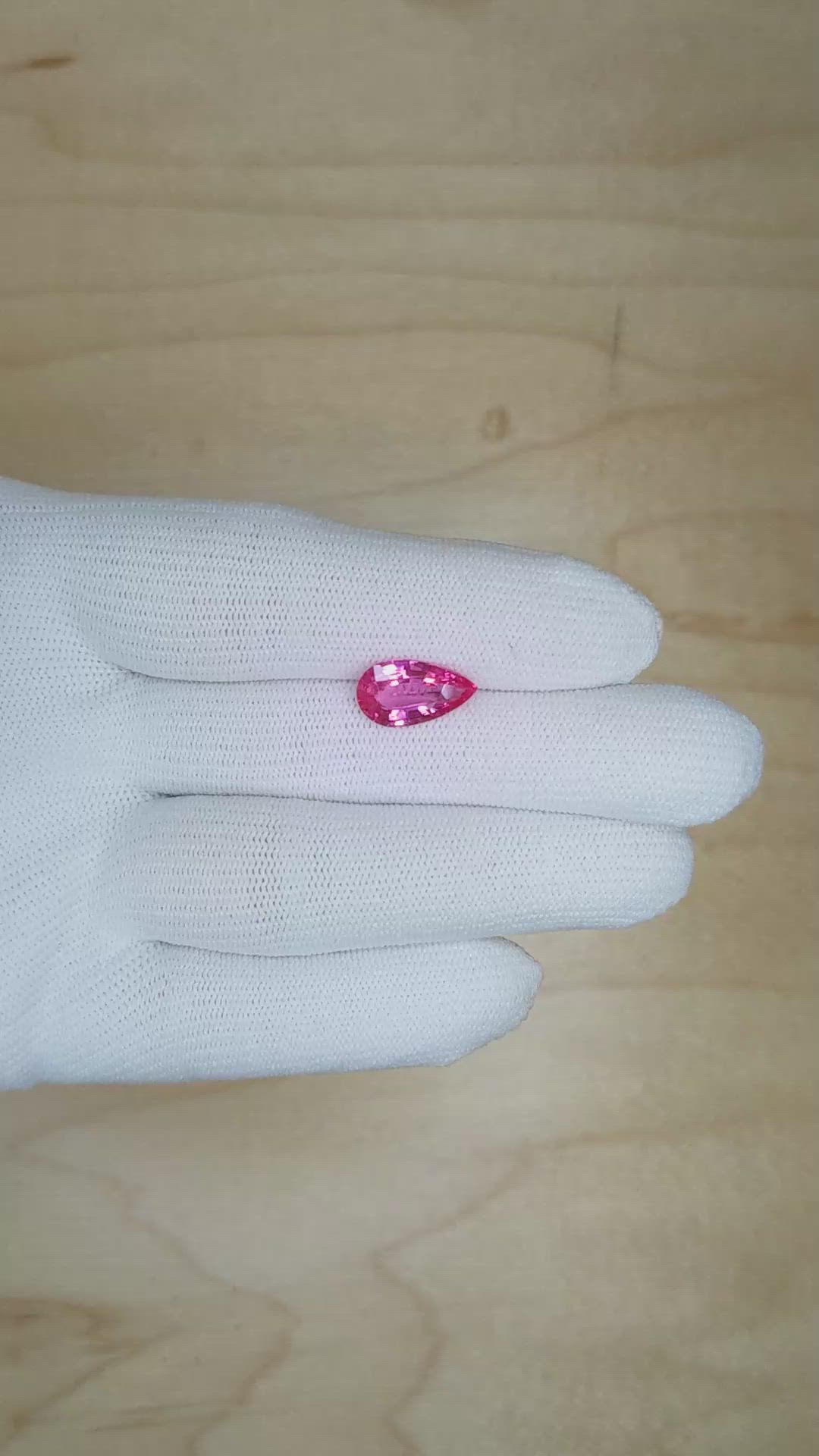 3.14 Ct. Pink Sapphire from Ceylon (Sri Lanka) Size Video