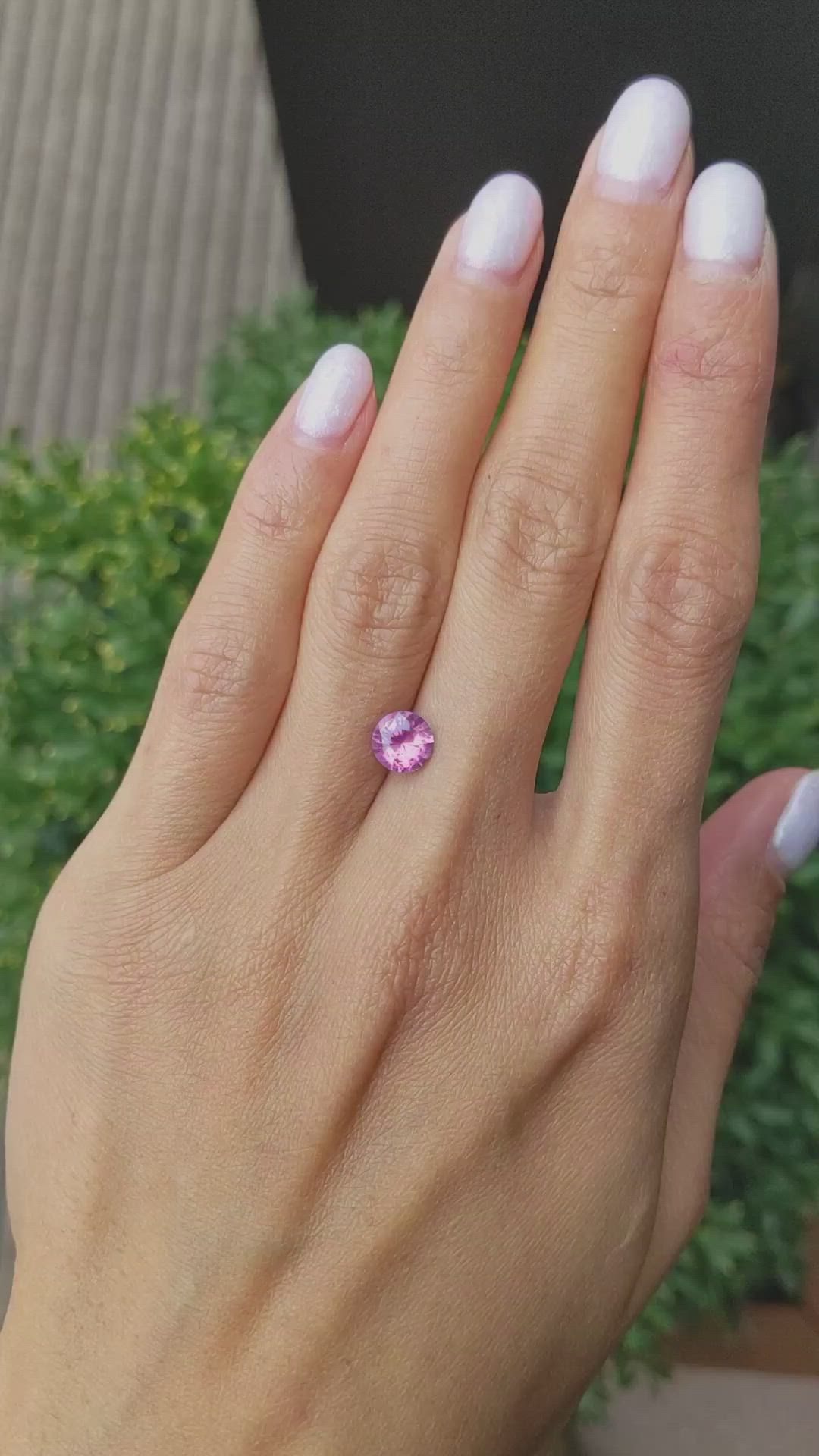 1.55 Ct. Purplish Pink Sapphire from Ceylon (Sri Lanka) Size Video