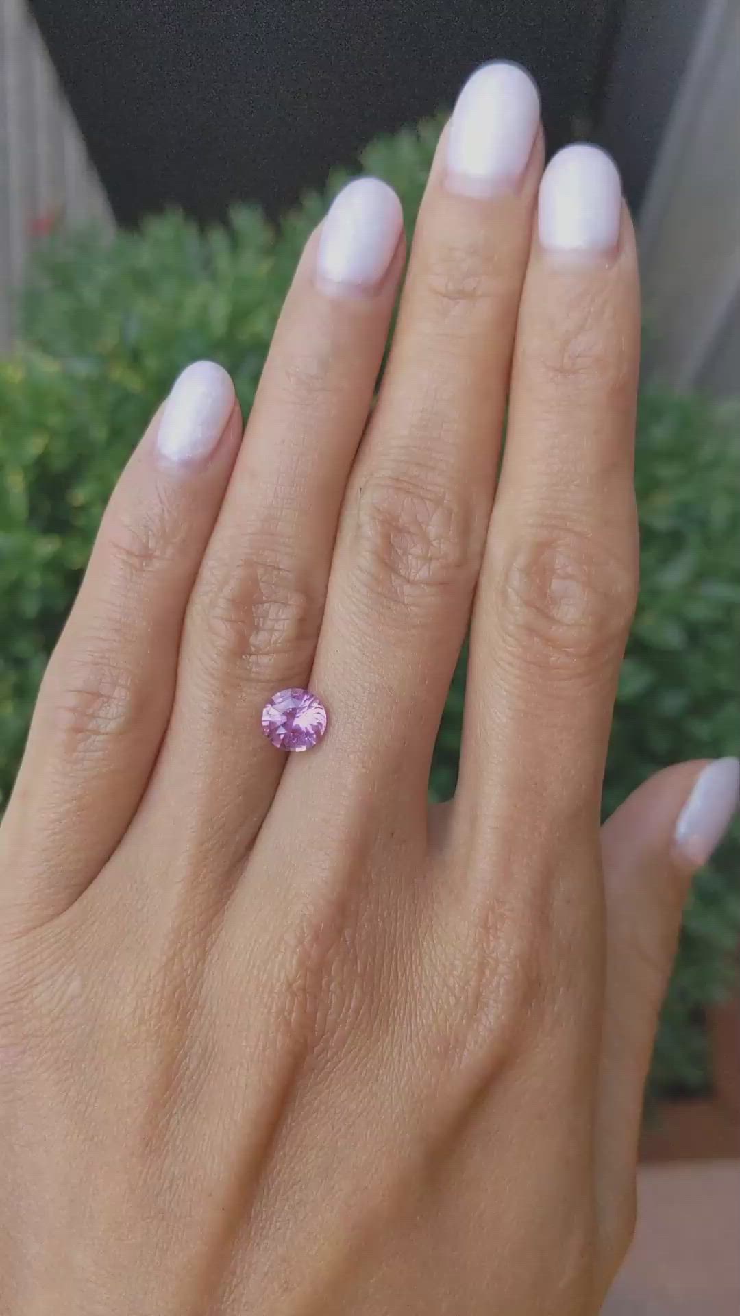1.55 Ct. Purplish Pink Sapphire from Ceylon (Sri Lanka) Size Video