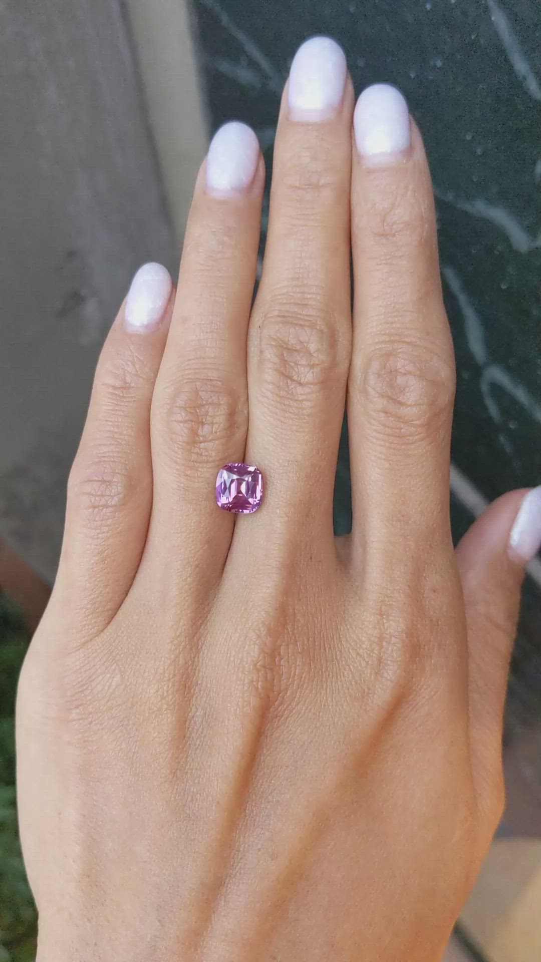 2.59 Ct. Purplish Pink Sapphire from Ceylon (Sri Lanka) Size Video