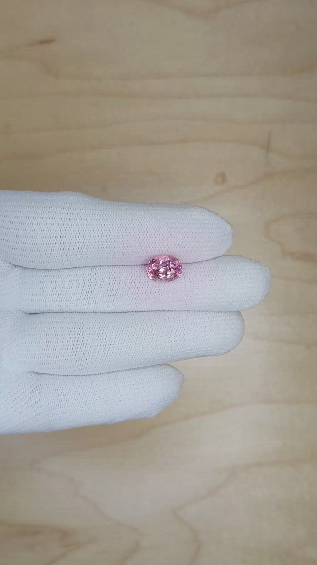 3.16 Ct. Purplish Pink Sapphire from Ceylon (Sri Lanka) Size Video