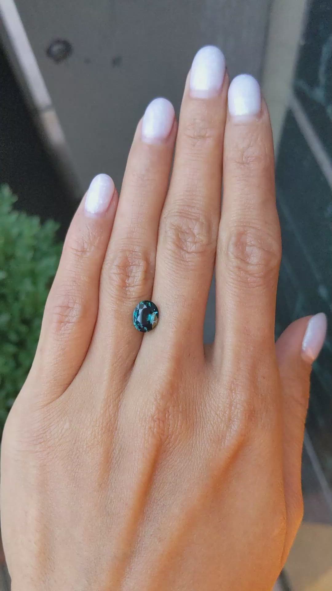 2.13 Ct. Bluish Green Sapphire from Ceylon (Sri Lanka) Size Video