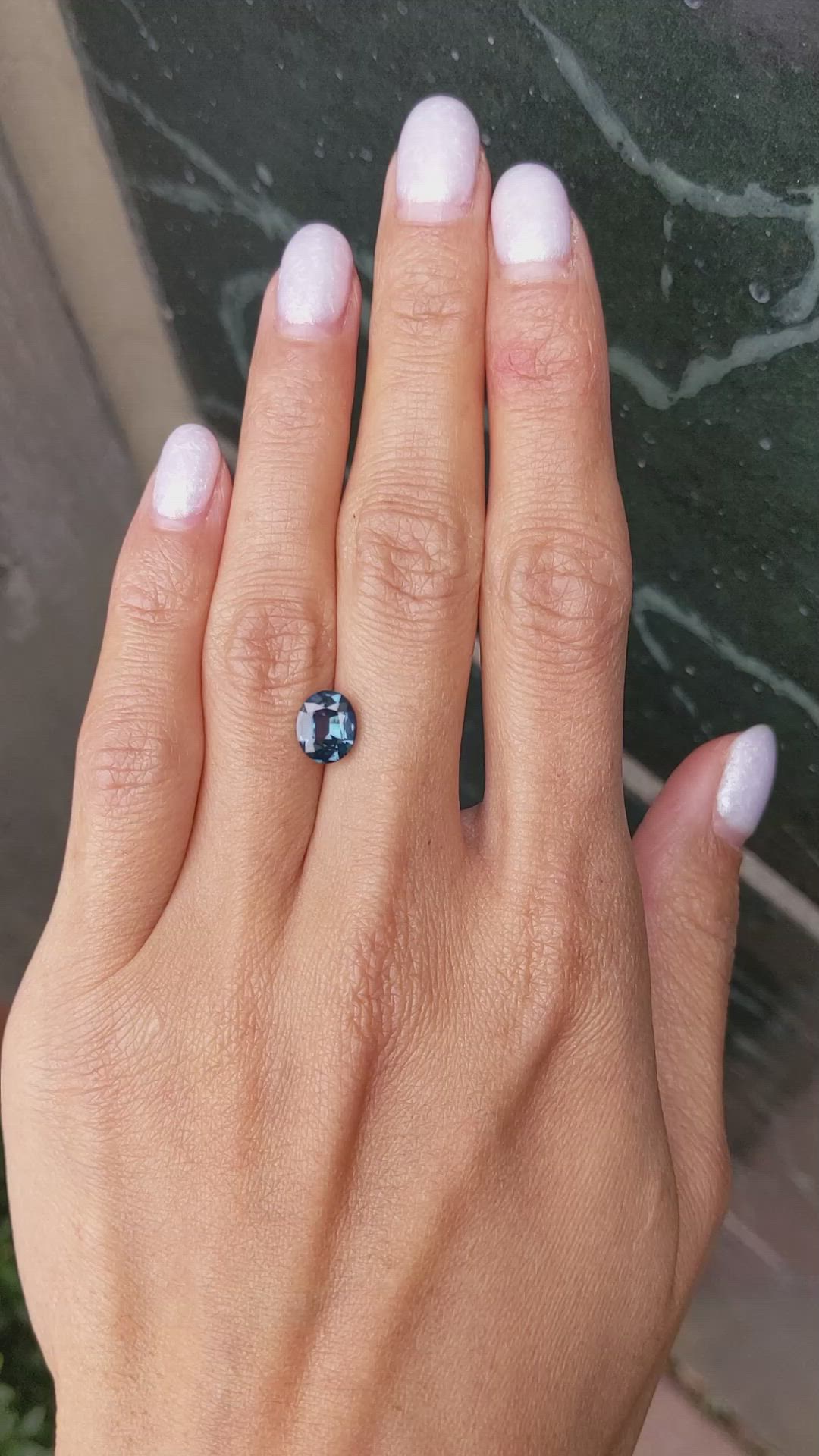 2.10 Ct. Greenish Blue Sapphire from Ceylon (Sri Lanka) Size Video