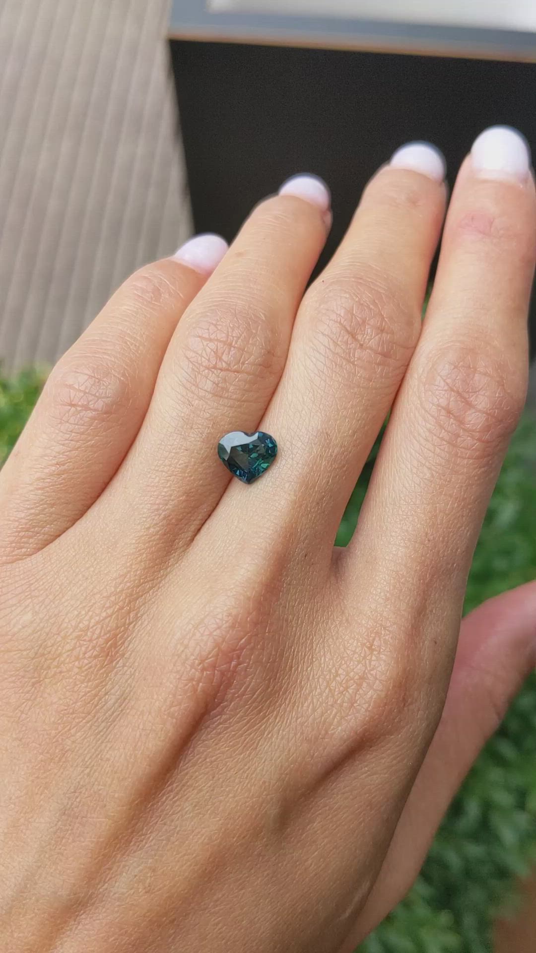 1.86 Ct. Bluish Green Sapphire from Ceylon (Sri Lanka) Size Video