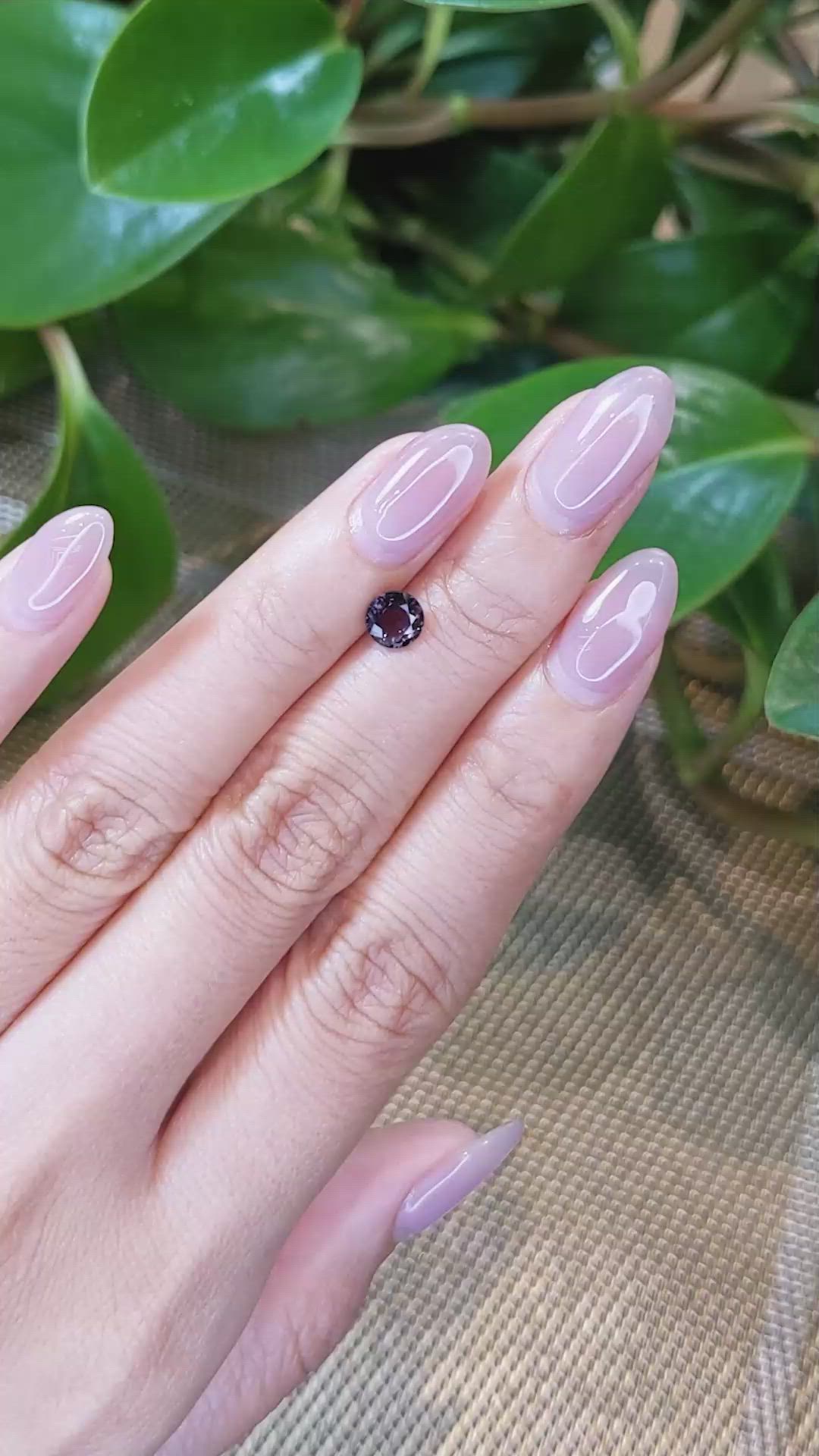 0.79 Ct. Pinkish Purple Sapphire from Thailand Size Video