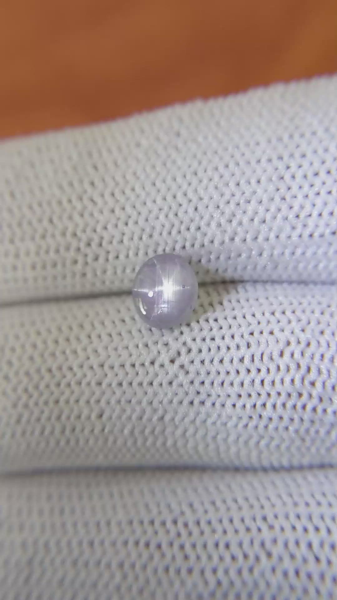 1.21 Ct. Greyish Blue Star Sapphire from Ceylon (Sri Lanka) Size Video