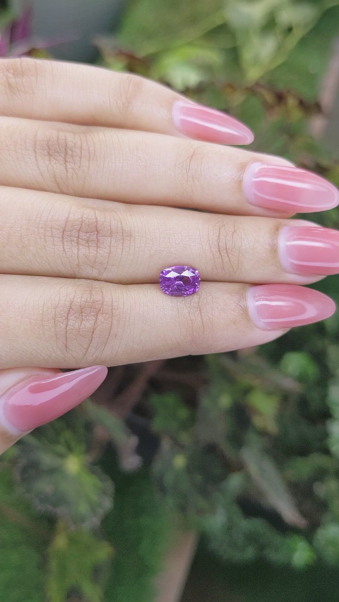 1.70 Ct. Pinkish Purple Sapphire from Ceylon (Sri Lanka) Size Video