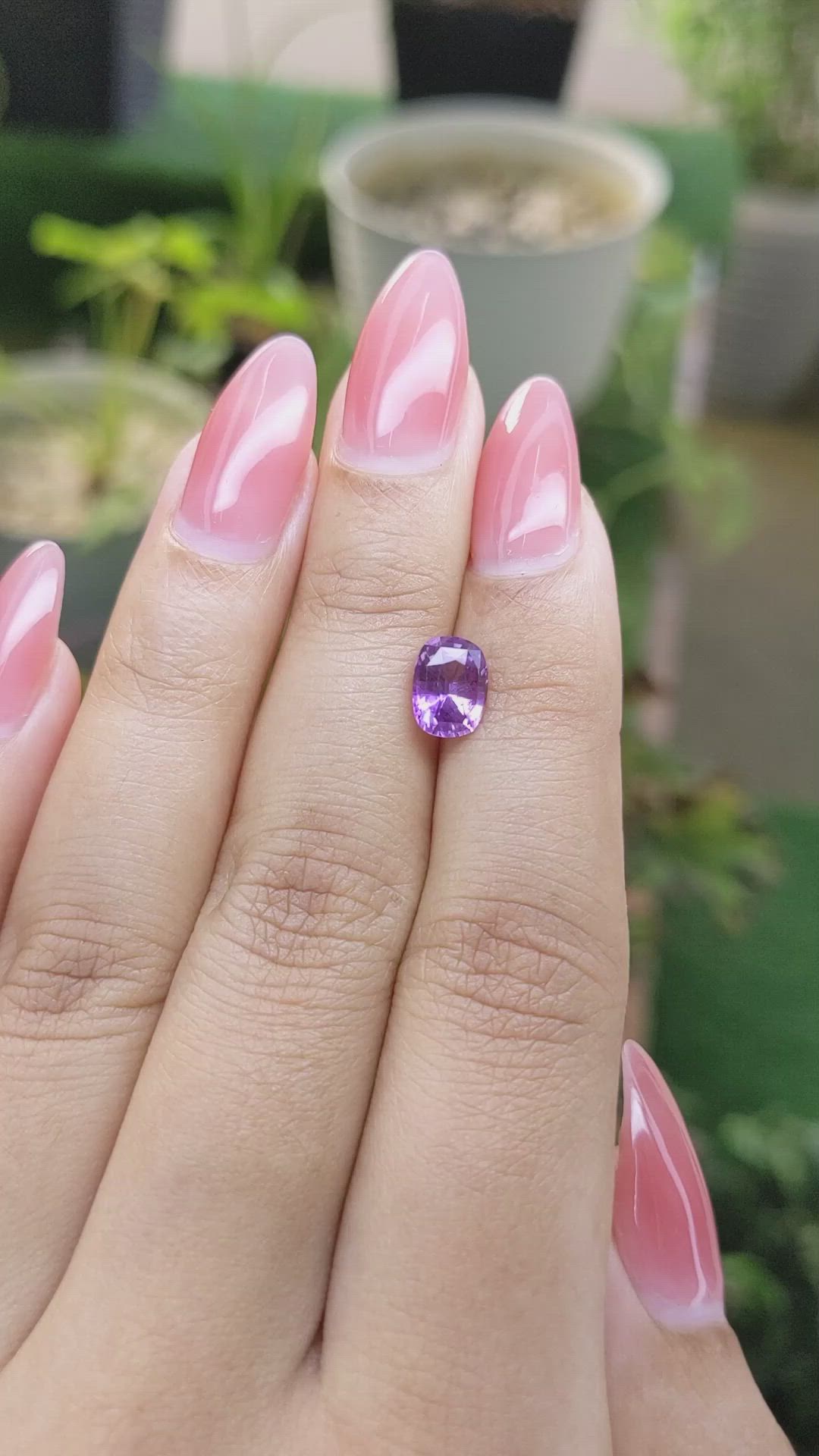 1.70 Ct. Pinkish Purple Sapphire from Ceylon (Sri Lanka) Size Video