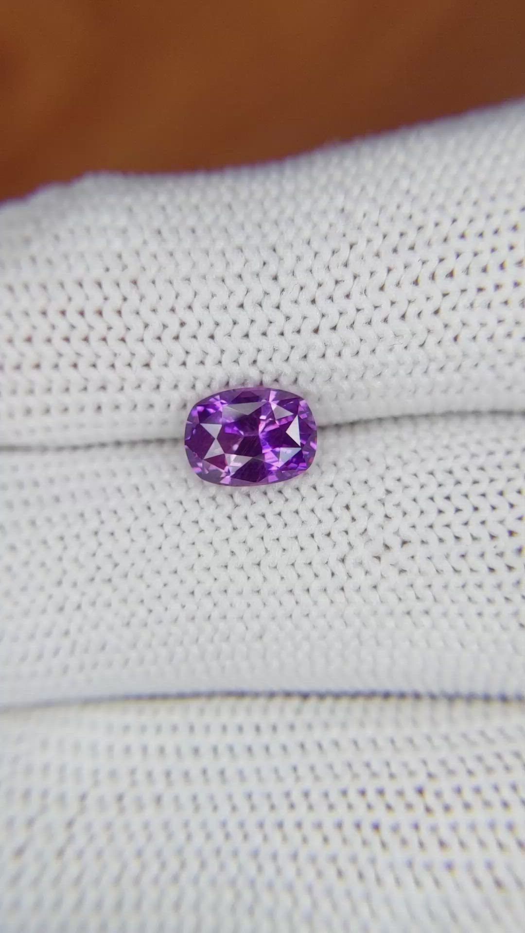 1.70 Ct. Pinkish Purple Sapphire from Ceylon (Sri Lanka) Size Video