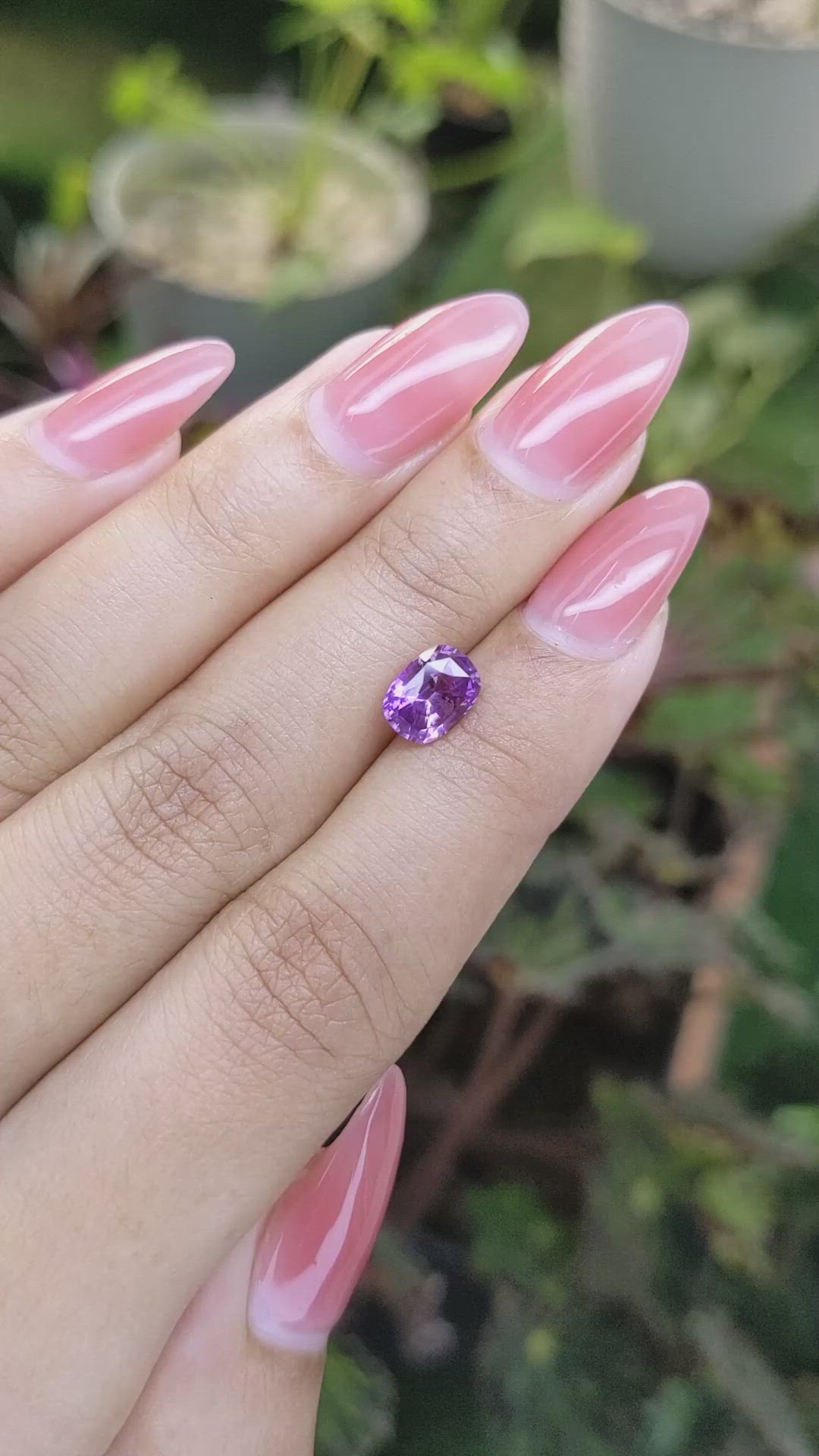 1.70 Ct. Pinkish Purple Sapphire from Ceylon (Sri Lanka) Size Video