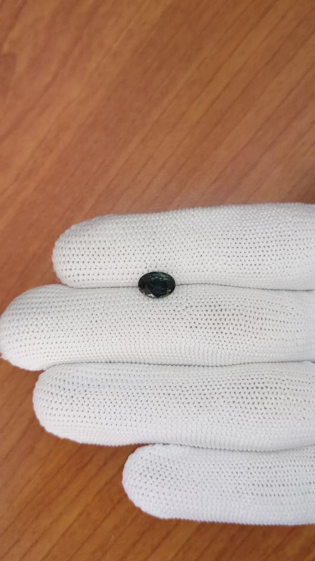 1.38 Ct. Greenish Blue Sapphire from Madagascar Size Video