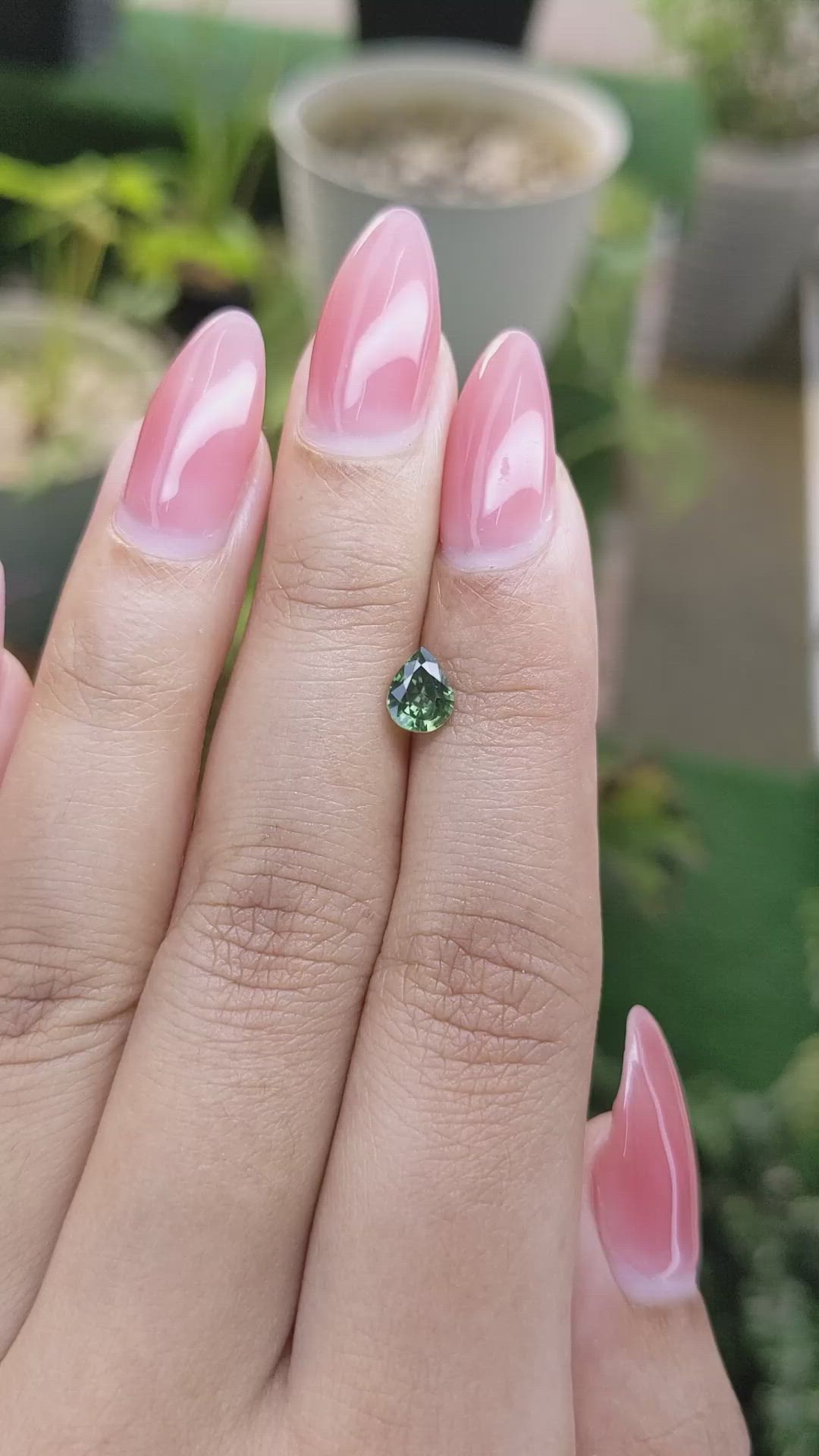 0.72 Ct. Green Sapphire from Madagascar Size Video