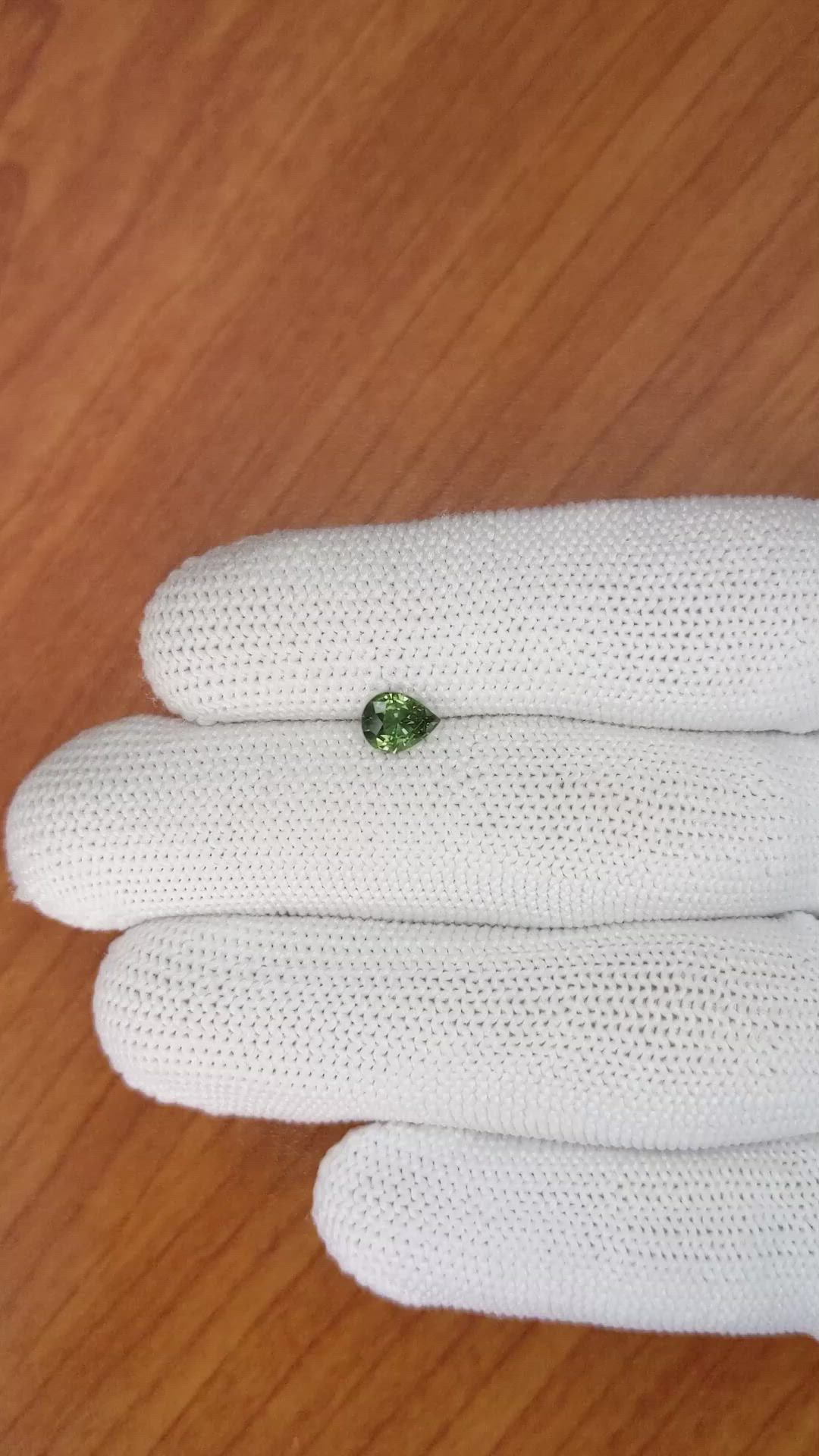 0.72 Ct. Green Sapphire from Madagascar Size Video