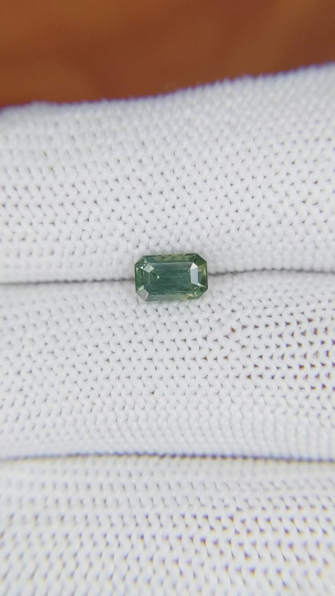 0.92 Ct. Yellowish Green Sapphire from Madagascar Size Video
