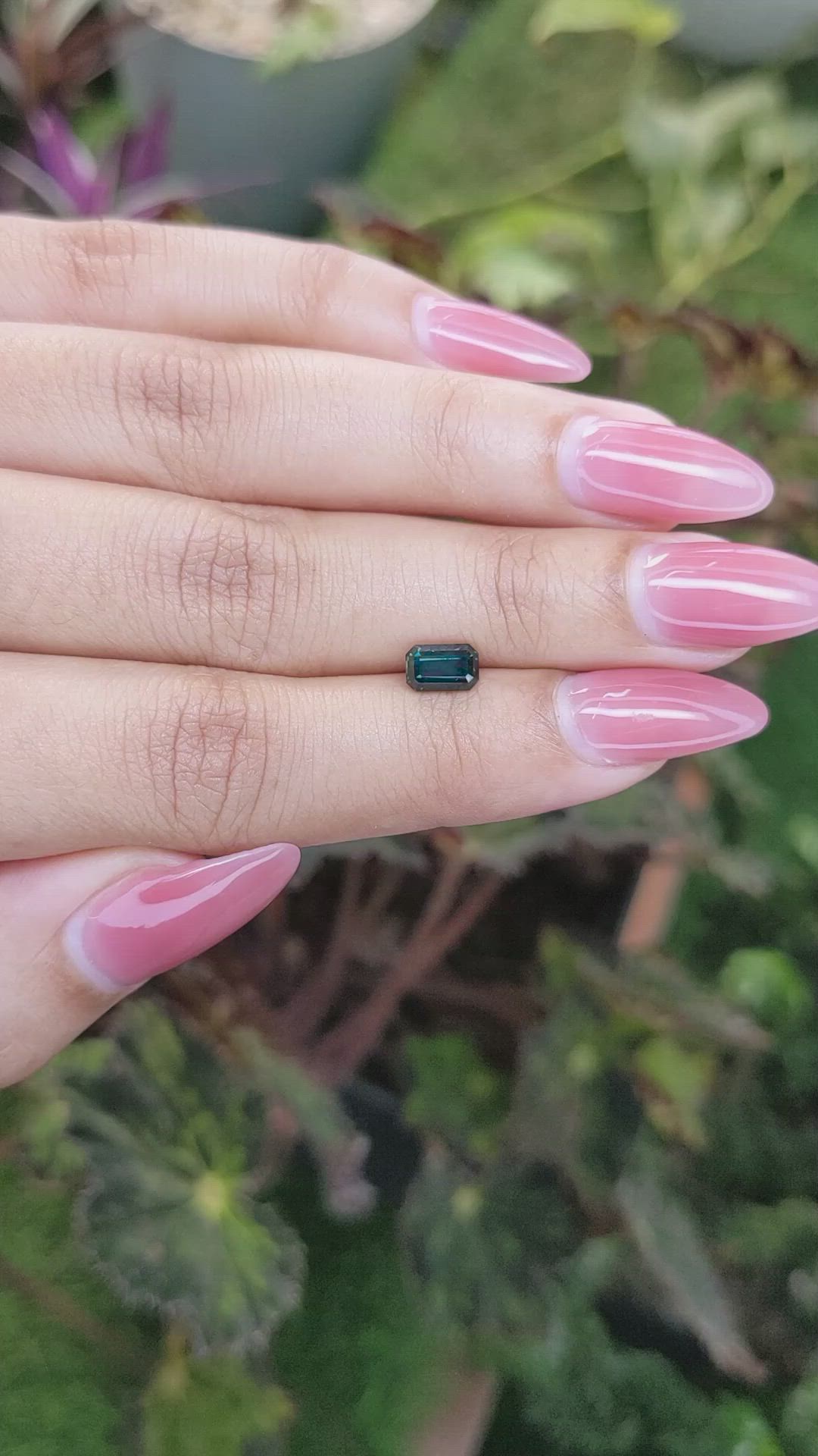 1.08 Ct. Bluish Green Sapphire from Madagascar Size Video
