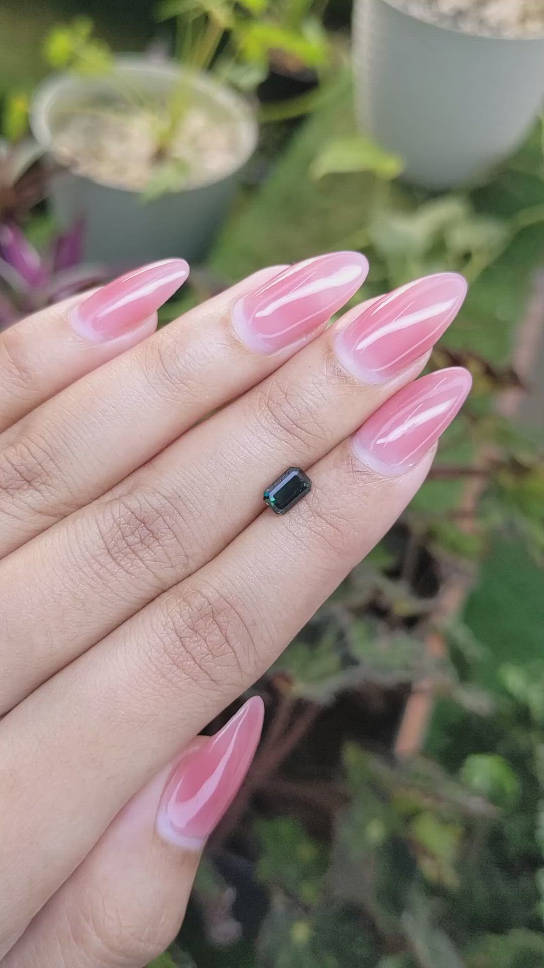 1.08 Ct. Bluish Green Sapphire from Madagascar Size Video