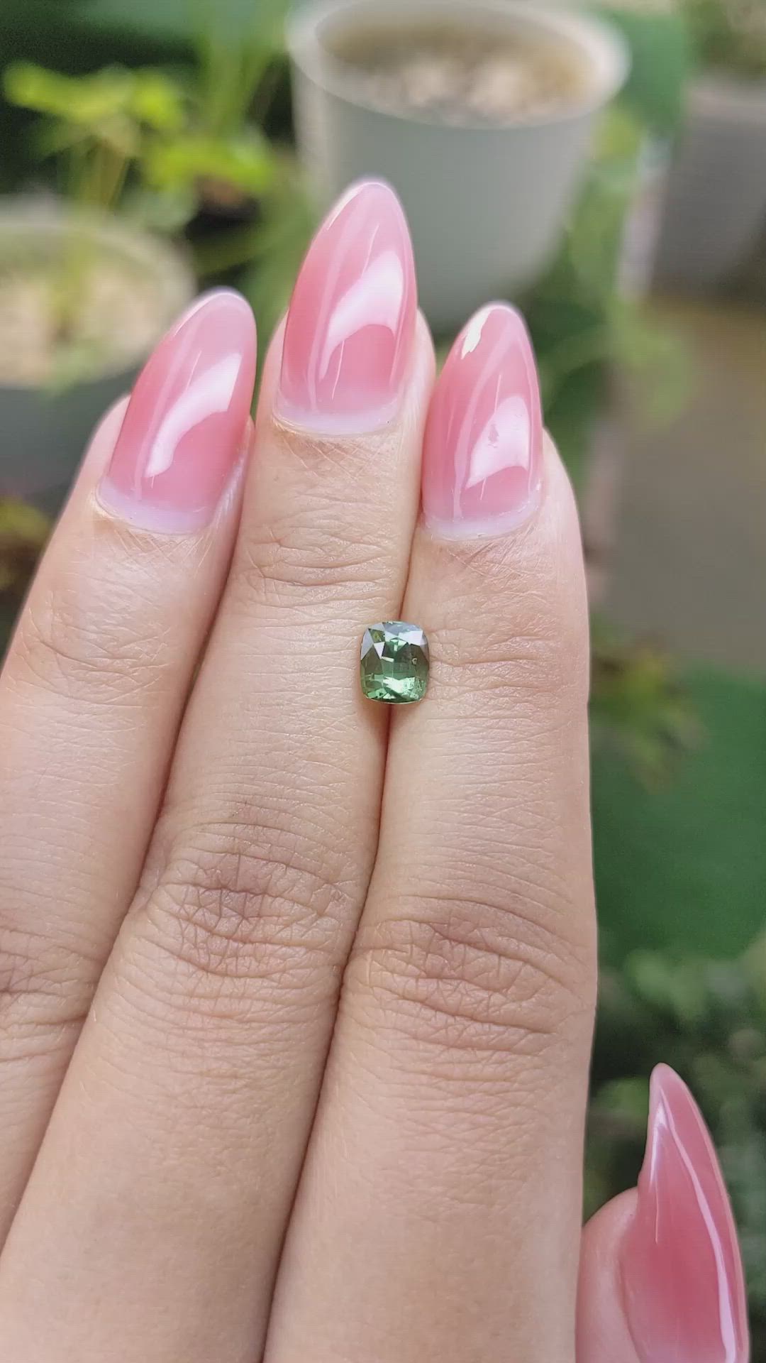 1.03 Ct. Green Sapphire from Madagascar Size Video