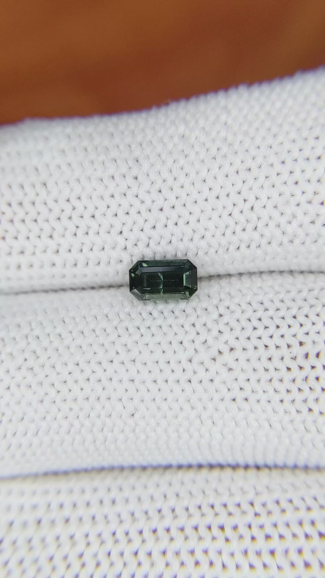 0.63 Ct. Bluish Green Sapphire from Madagascar Size Video