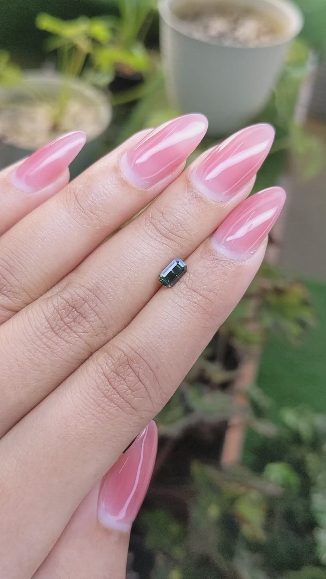 0.63 Ct. Bluish Green Sapphire from Madagascar Size Video