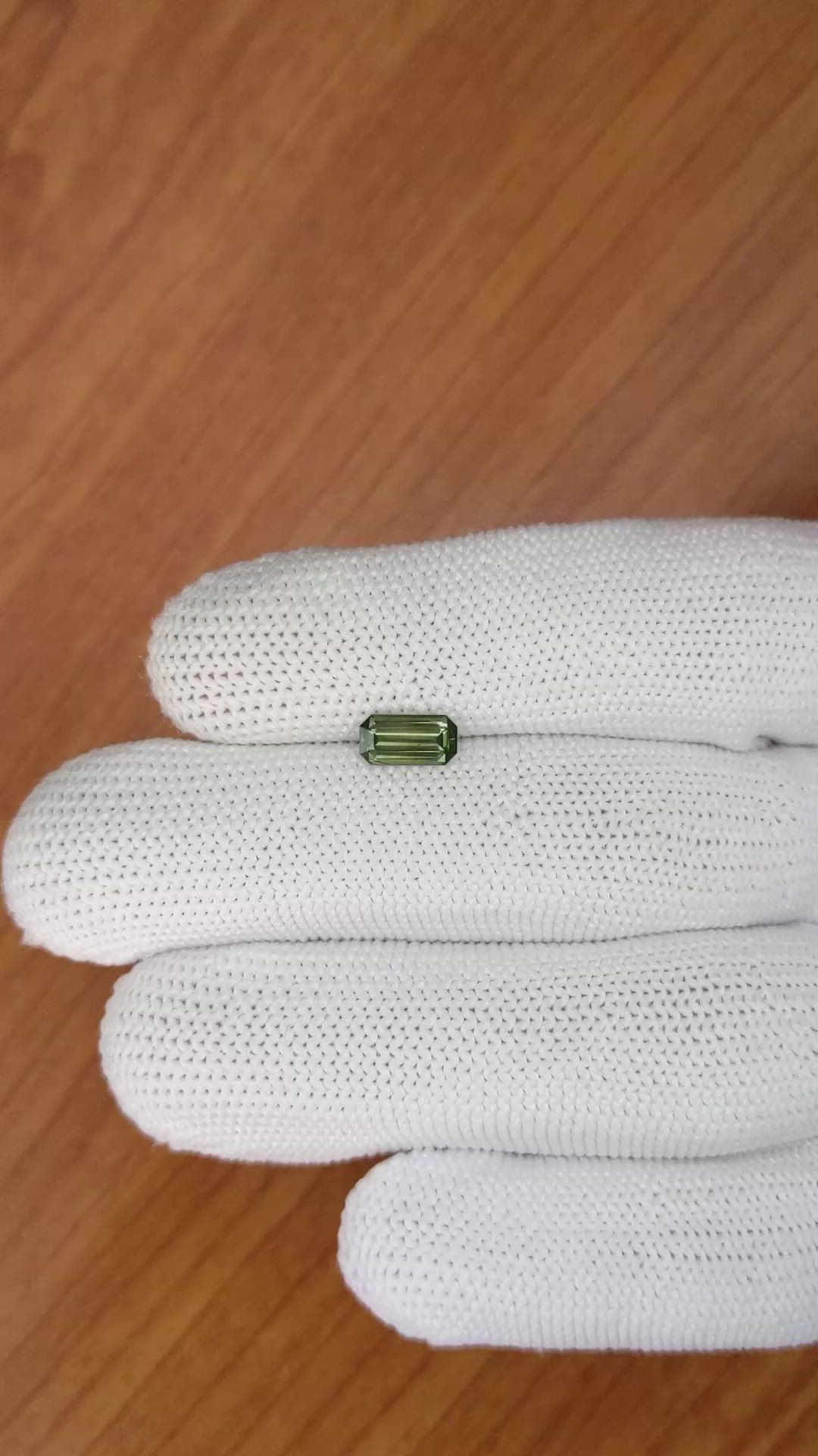 0.85 Ct. Yellowish Green Sapphire from Madagascar Size Video