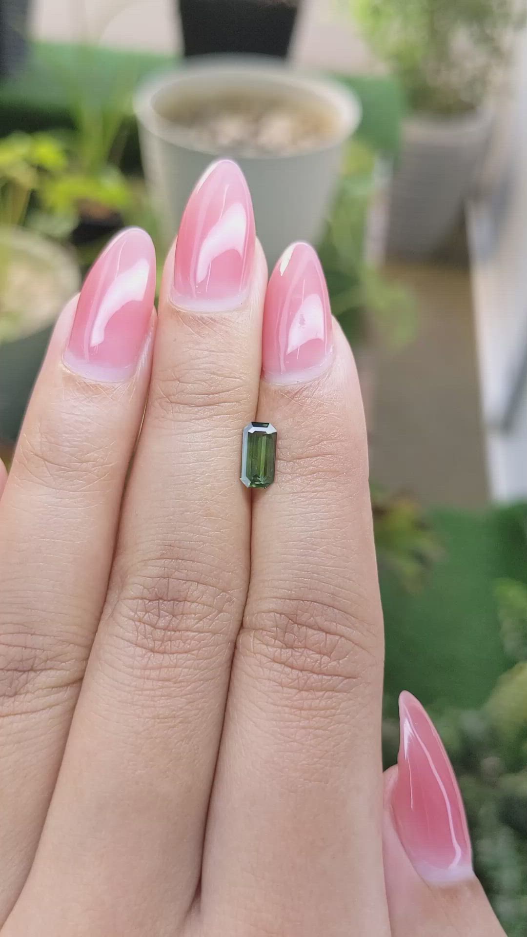 0.85 Ct. Yellowish Green Sapphire from Madagascar Size Video